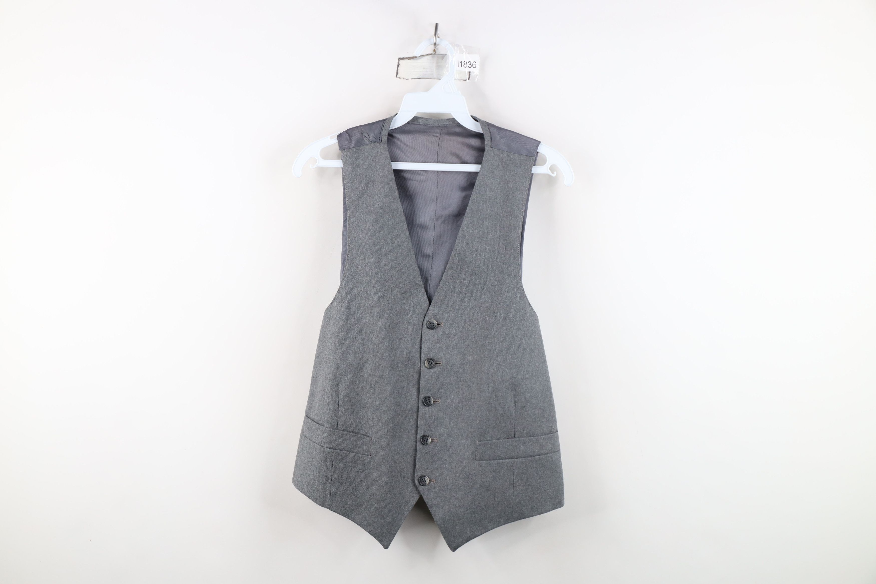 Vintage Vintage 60s 70s Streetwear Buckle Back Suit Vest Jacket Gray Size US M / EU 48-50 / 2 - 1 Thumbnail
