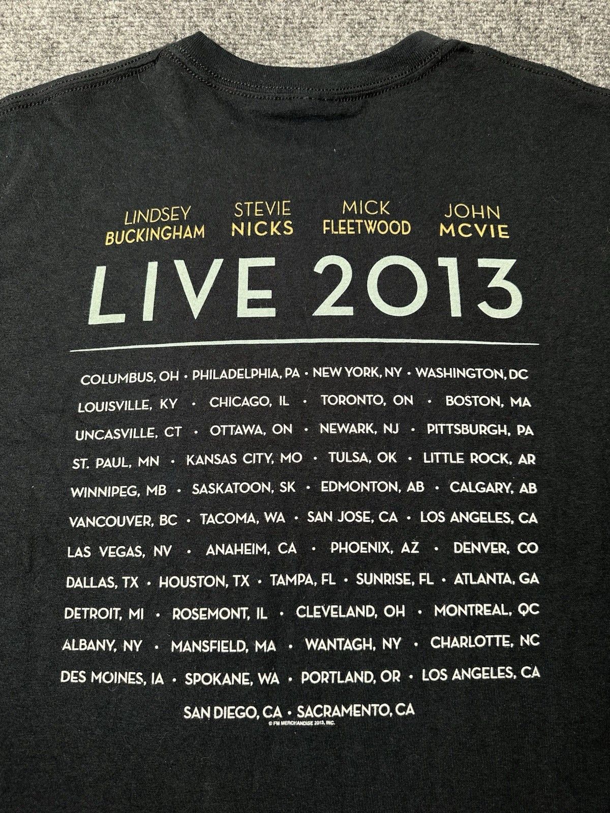 Band Tees Mens Music Fleetwood Mac Black Live 2013 Tour, Size US L Size US L / EU 52-54 / 3 - 4 Thumbnail