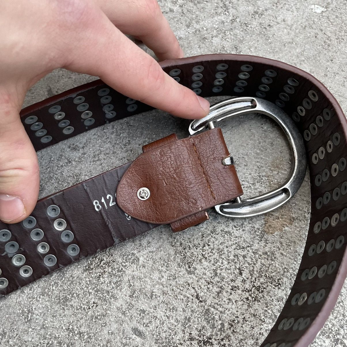 Vintage Vintage 90s Japanese Y2K Studded Belt Punk Goth Logo Boxy OS Size ONE SIZE - 4 Thumbnail