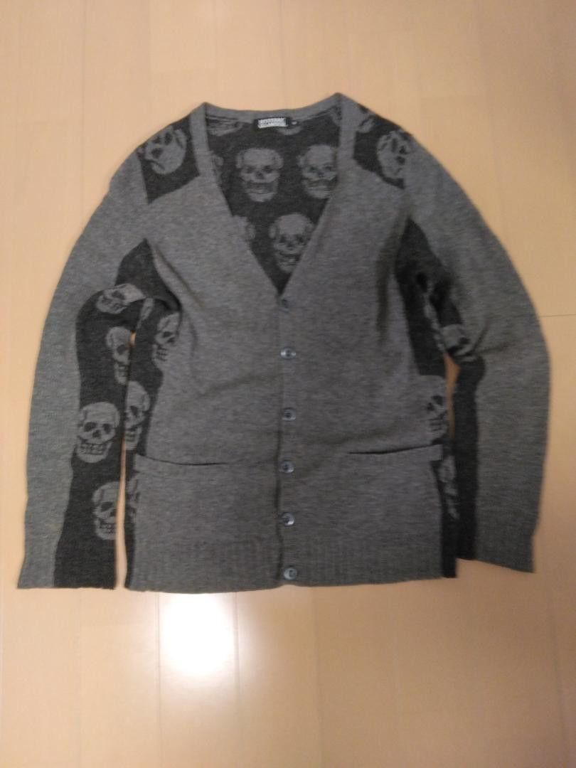 Hysteric Glamour HYSTERIC GLAMOUR Skull Pattern Knit Cardigan Gray M |  Grailed