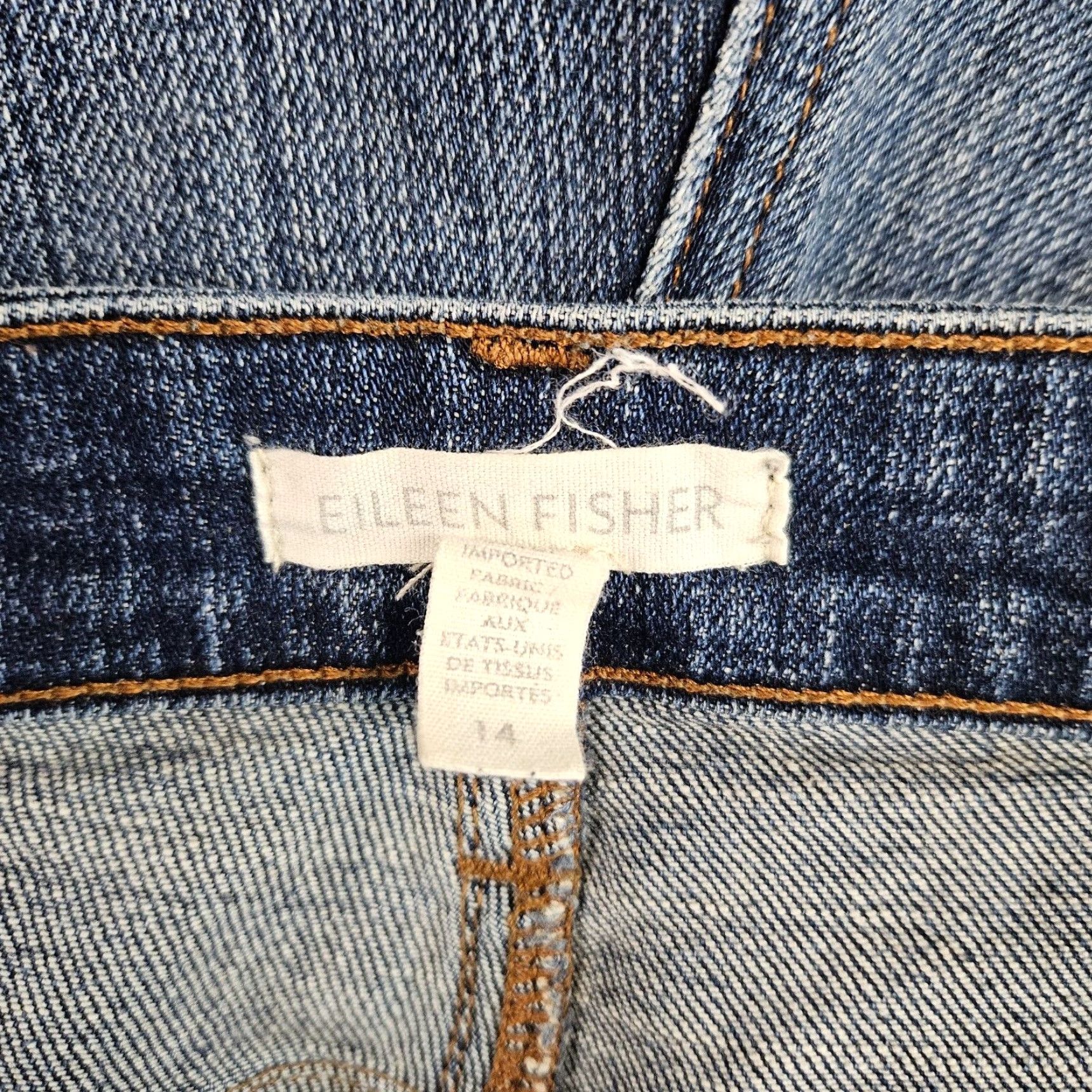Eileen Fisher Eileen Fisher Womens Jeans Sz 14 Blue Mid Rise Straight Leg Cotton Size 36" / US 14 / IT 50 - 7 Thumbnail