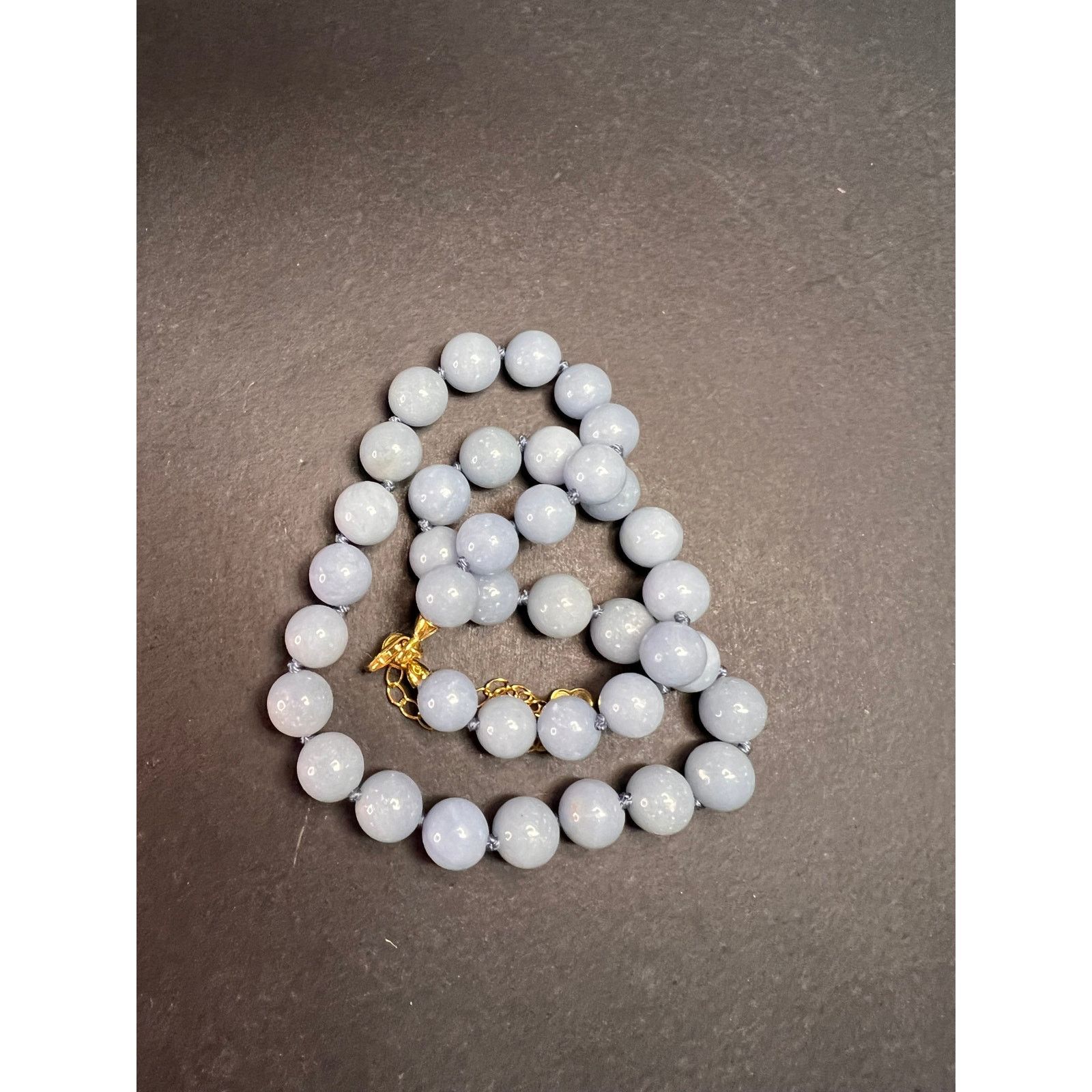 Other NEW Angelite beaded necklace with vermeil yellow gold clasp Size ONE SIZE - 9 Thumbnail