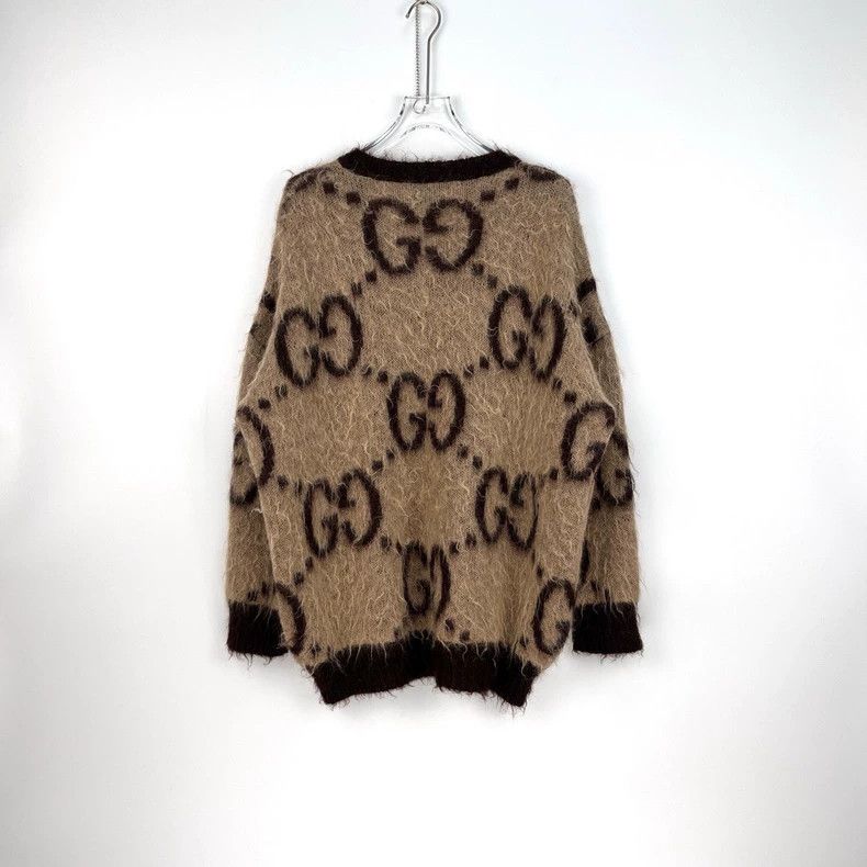 Gucci Gucci Coffee-colored big Glogo horsehair small V-neck sweat Size US XS / EU 42 / 0 - 4 Thumbnail