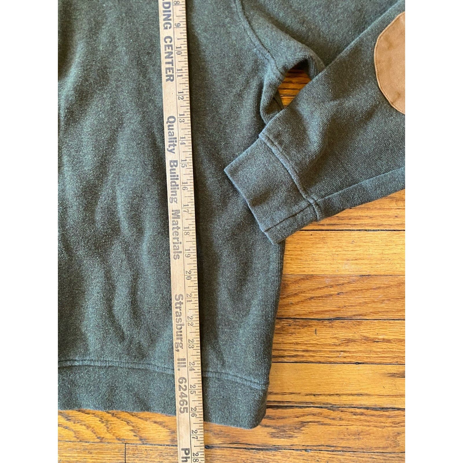 Orvis Men's Orvis Quarter Zip Sweatshirt Green L Elbow Patches Size US L / EU 52-54 / 3 - 5 Thumbnail