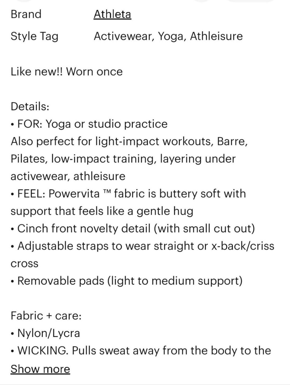 Other Athleta Longline Bra Top Size ONE SIZE - 9 Thumbnail