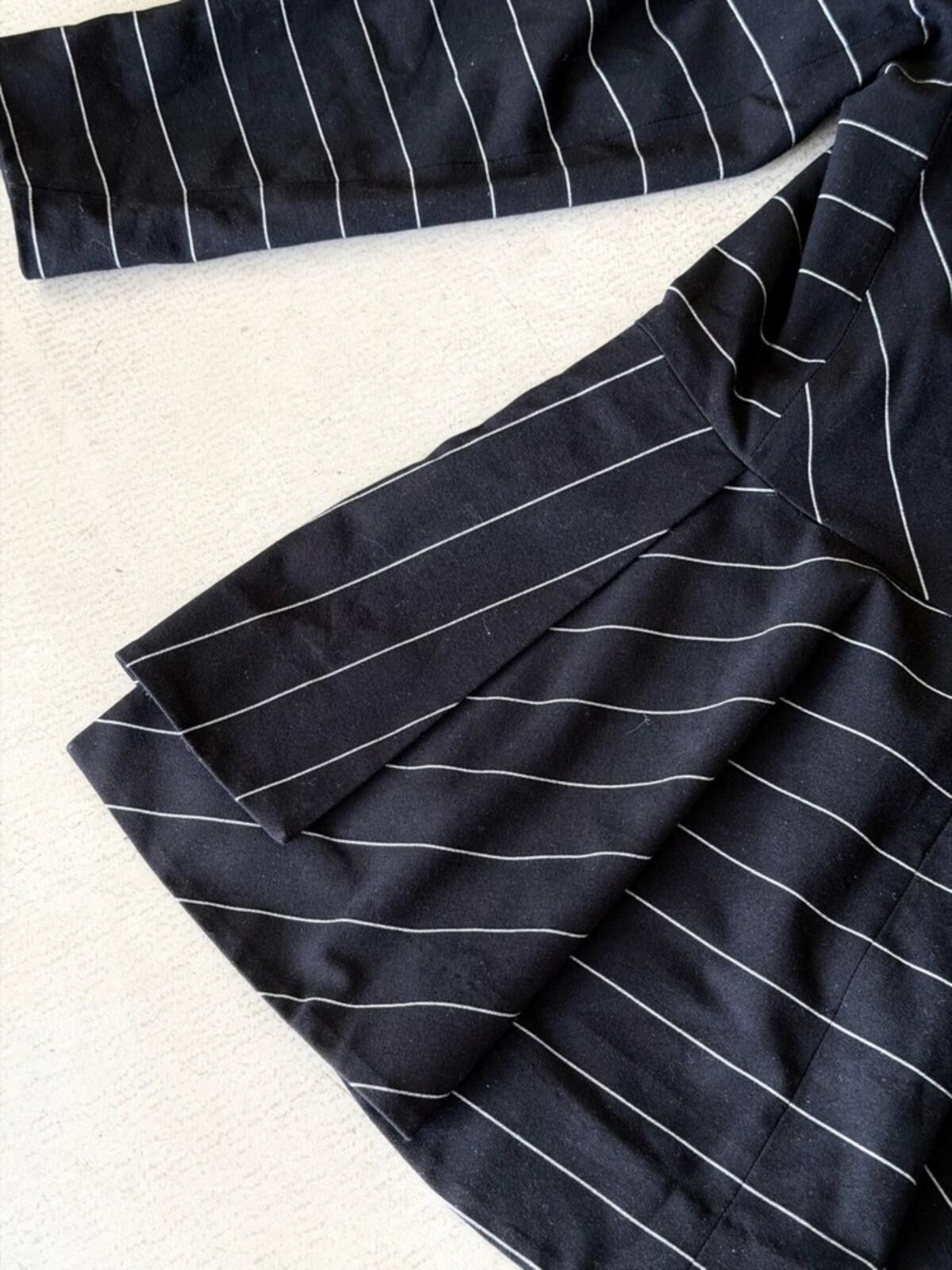 Other Anne Klein / Pinstripe Tunic Top / Black White Size M / US 6-8 / IT 42-44 - 9 Thumbnail