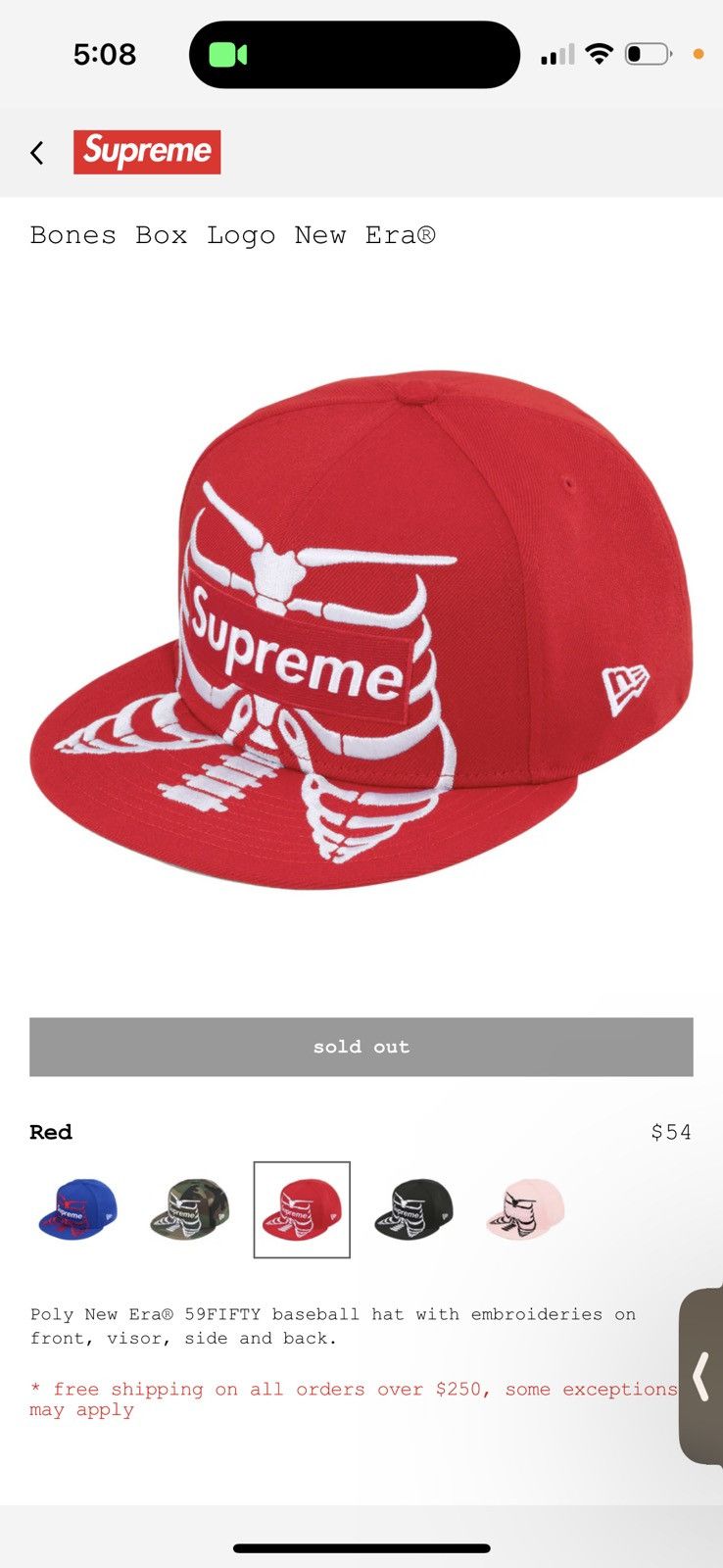 Supreme Bones Box Logo New Era Size 34 - 1 Preview