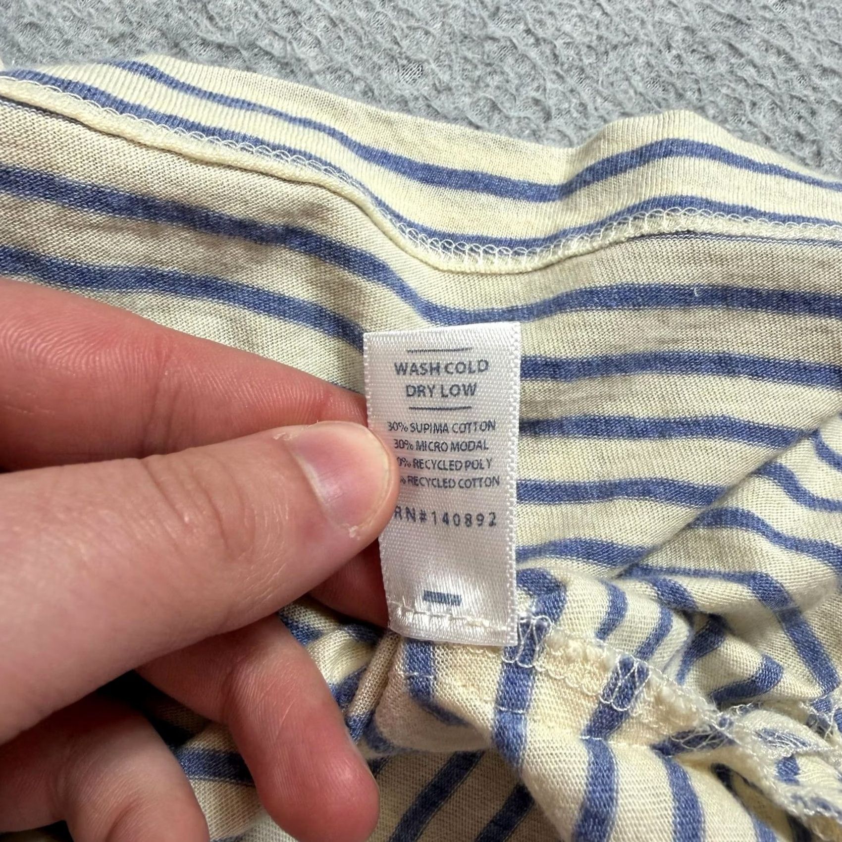 Marine Layer Marine Layer Shirt Womens M Blue Stripe Henley Lightweight Jersey Nautical Vintage = No Size M / US 6-8 / IT 42-44 - 4 Thumbnail