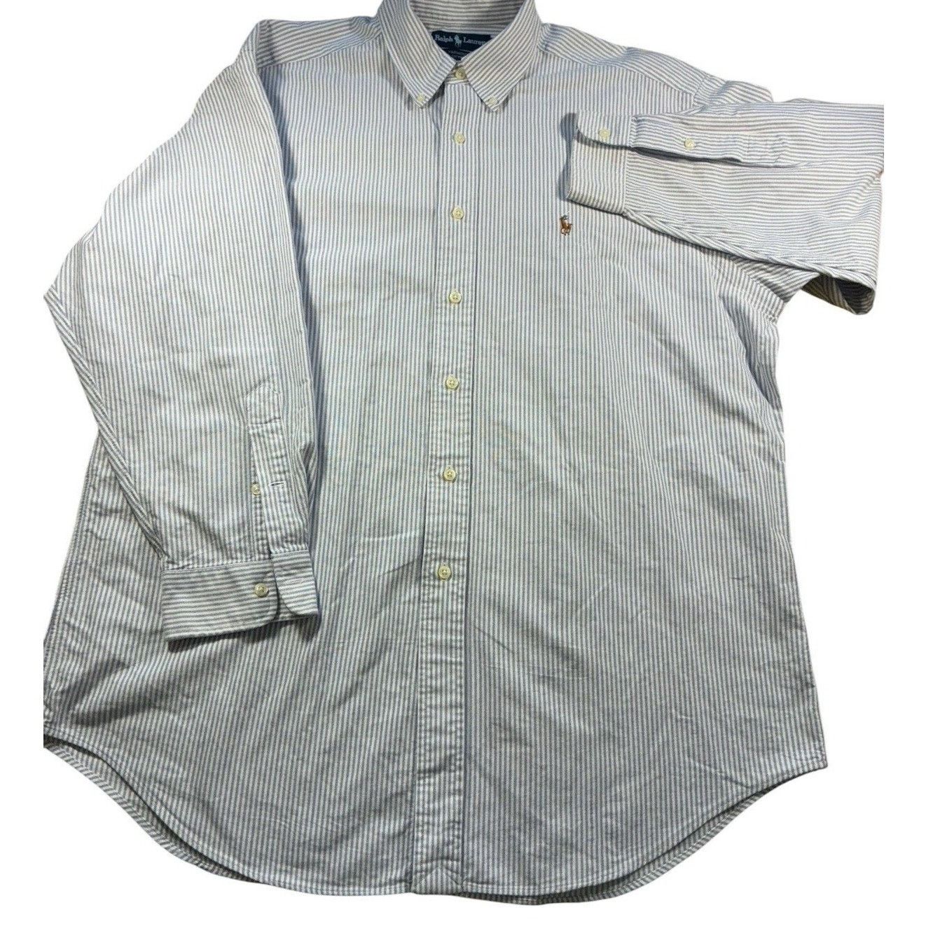 Polo Ralph Lauren VTG 90s Ralph Lauren Yarmouth Oxford Stripe Shirt Men 16.5 Size US L / EU 52-54 / 3 - 6 Thumbnail