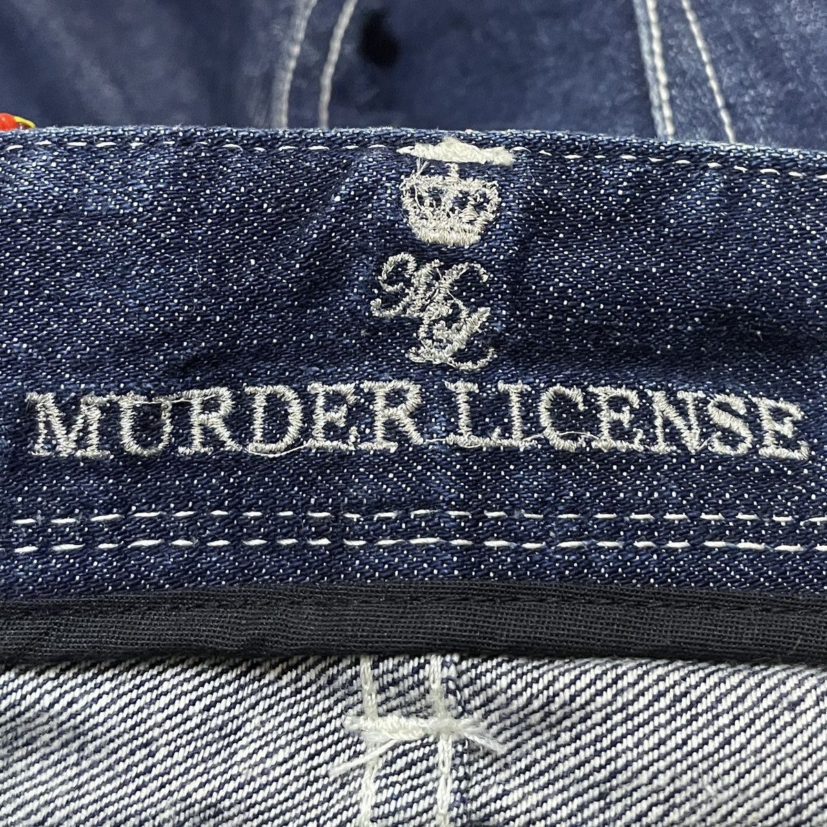 Japanese Brand × Le Grande Bleu (L.G.B.) × Murder License Rare Design Vintage Brand Murder License Flared Jeans 1990s Size US 33 - 10 Thumbnail