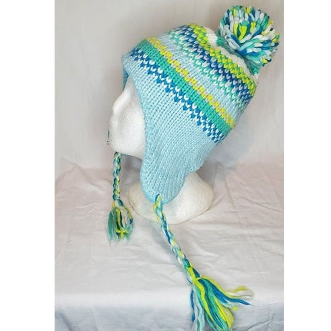 Handmade Winter Fleece knitted Ski Hat Size ONE SIZE - 1 Thumbnail