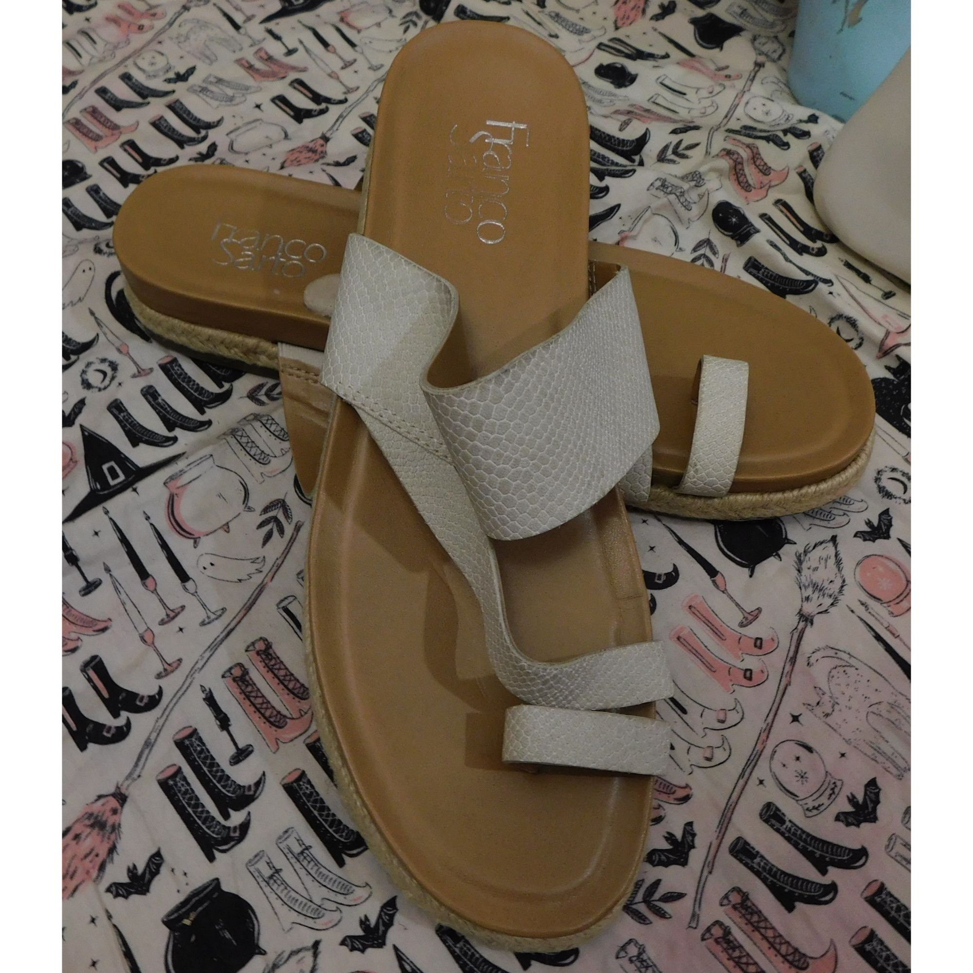 Franco Sarto Franco Sarto White Brealyn Sandals/Slides Size US 7.5 / IT 37.5 - 5 Thumbnail