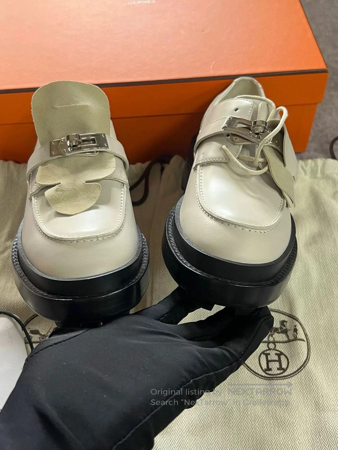 Hermes Hermes FIRST Platform Silver Buckle Shoes. Size US 6 / IT 36 - 5 Thumbnail