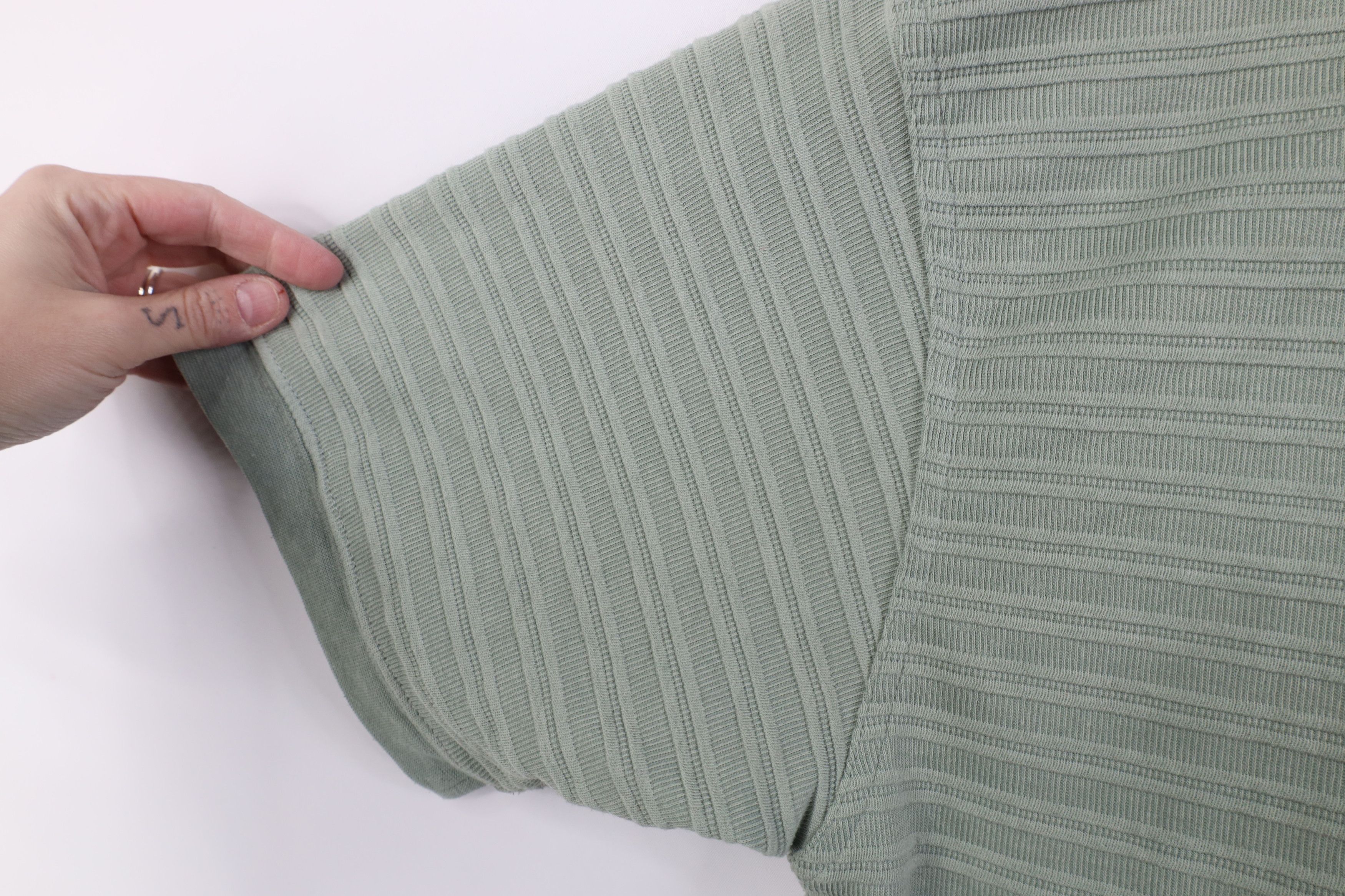 Vintage Vintage 90s Streetwear Ribbed Knit Pullover Polo Shirt Green Size US XL / EU 56 / 4 - 6 Thumbnail
