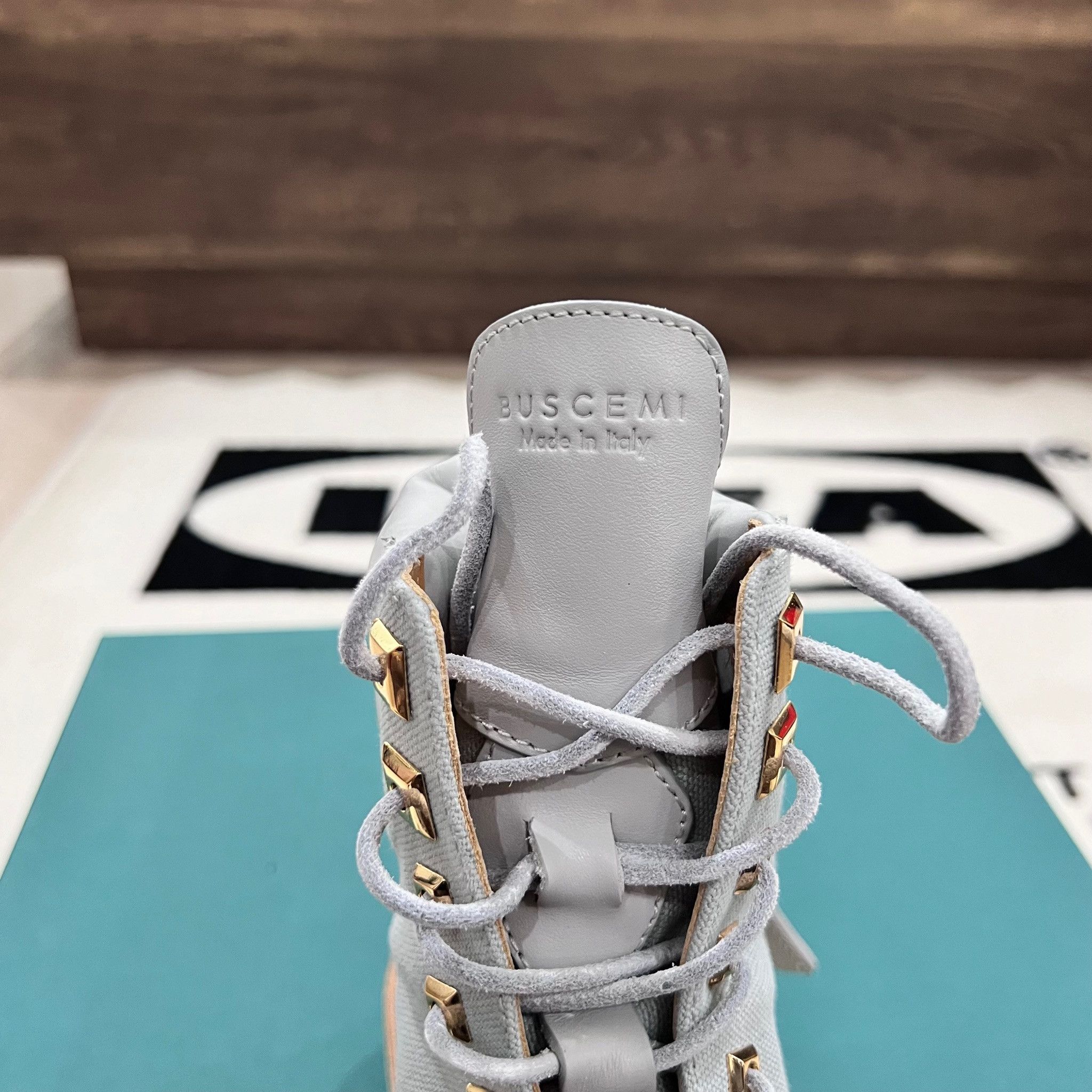 Buscemi Women's Buscemi Light Blue Canvas Site Hiking Lace Up Boots Size US 5.5 / IT 35.5 - 7 Thumbnail