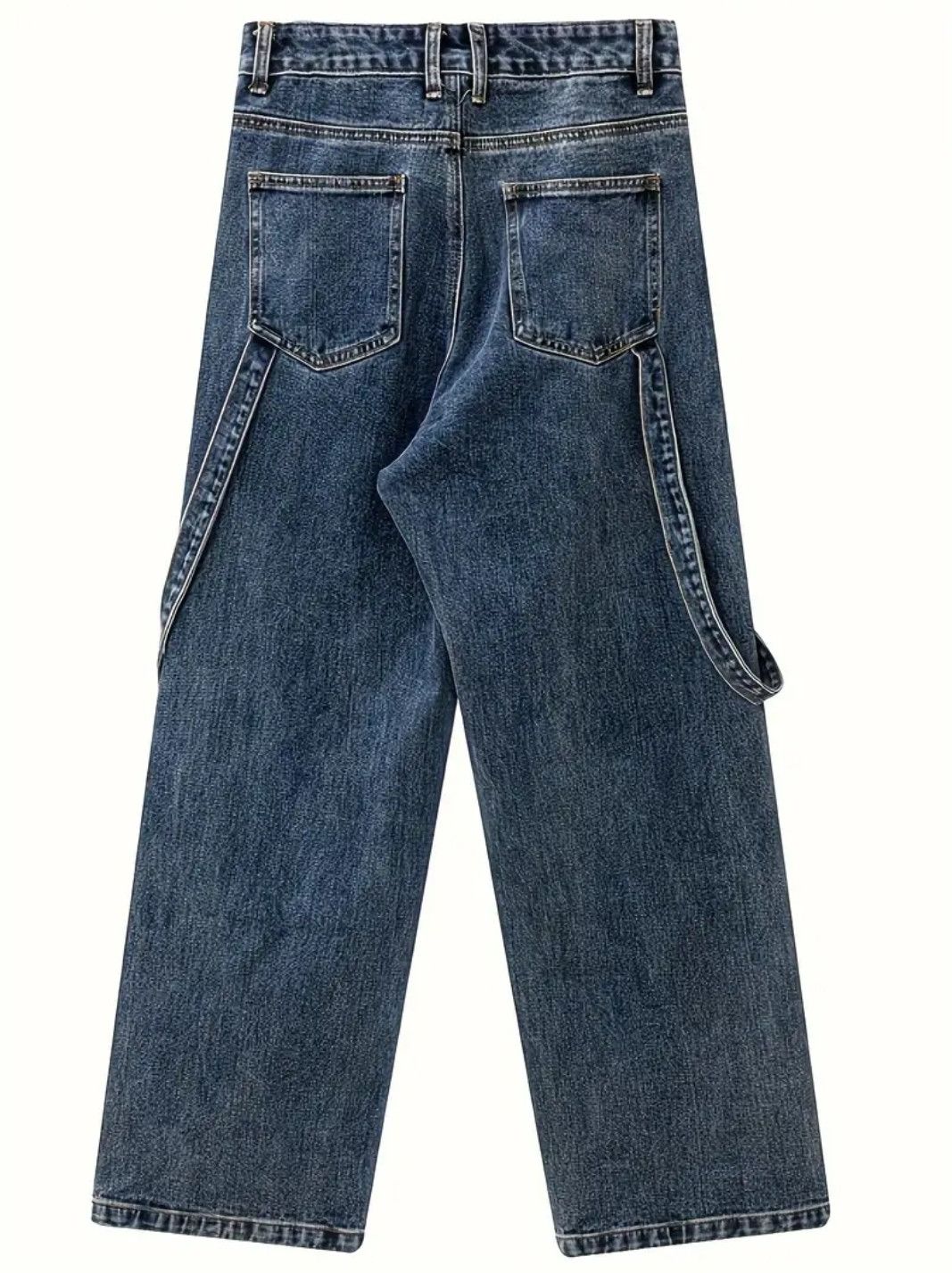 Japanese Brand × Jean Versatile Street Work Denim With Strap Bold Lining Size US 34 / EU 50 - 2 Thumbnail