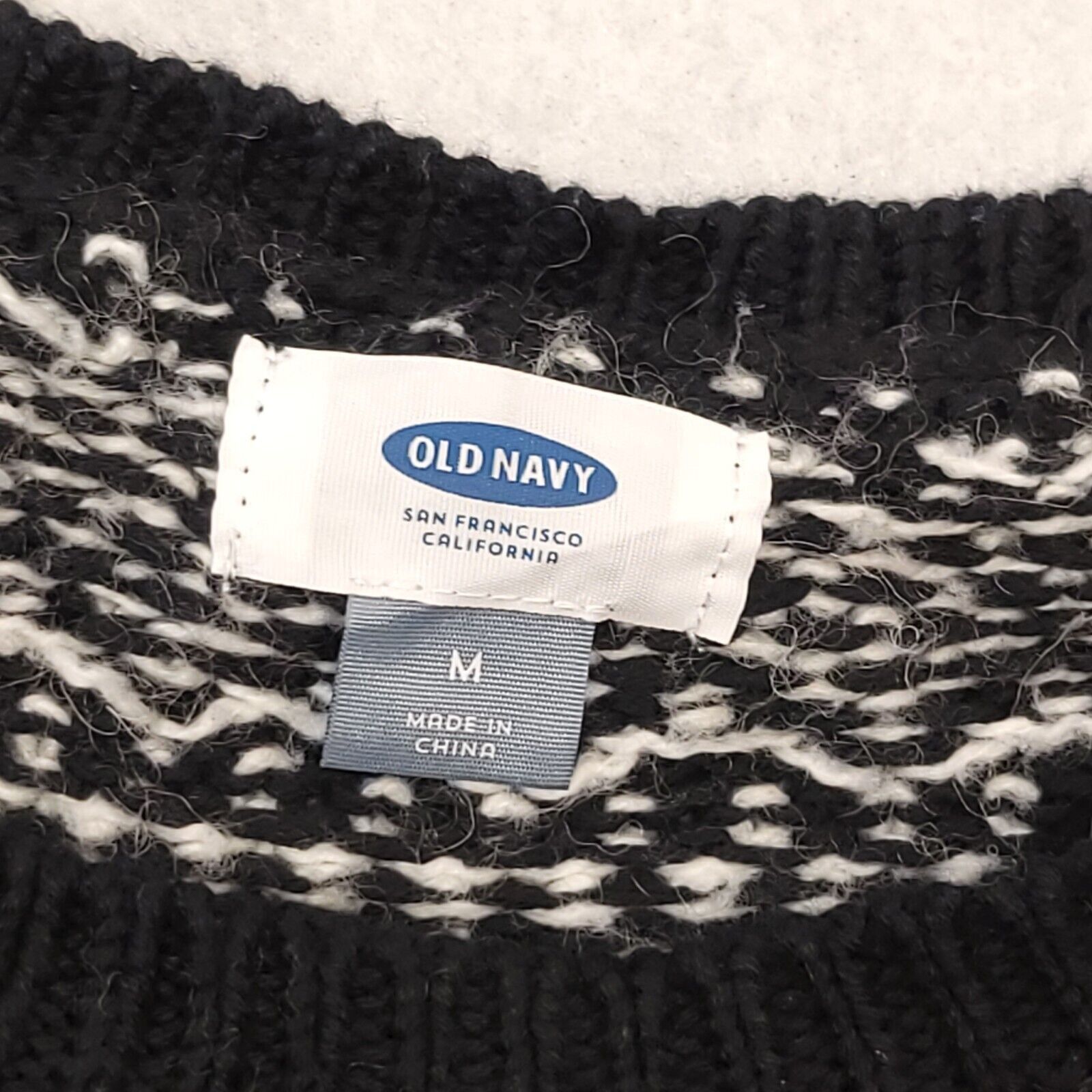 Old Navy Old Navy Pullover Cotton Sweater Womens Size M Black White Size M / US 6-8 / IT 42-44 - 3 Thumbnail