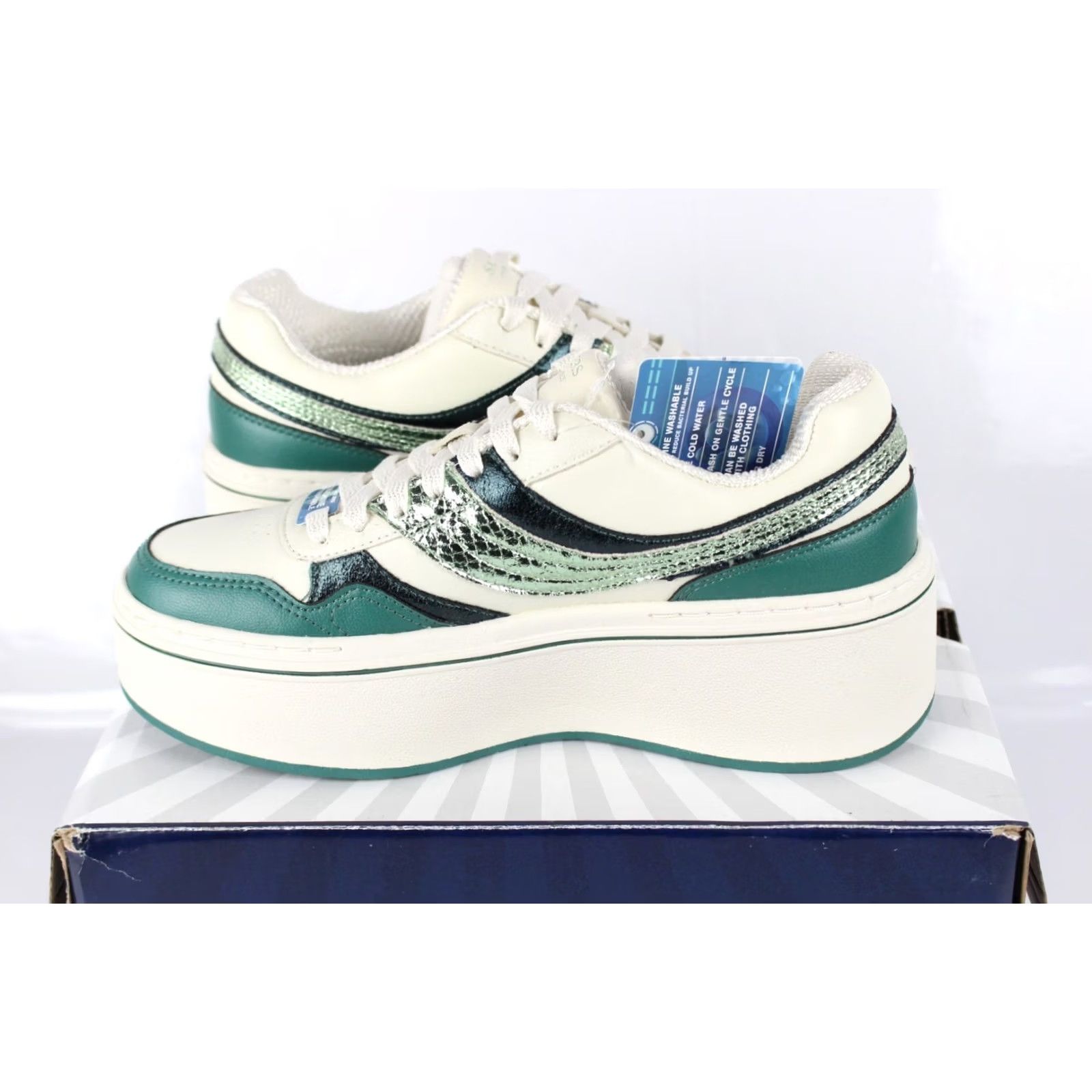 SKECHERS Skechers Paloma Shimmer Takes All Sneakers 7.5 Green Natural Skechers Women's Sneakers 7.5 Medium Green 185291 Size US 5 / IT 35 - 2 Thumbnail