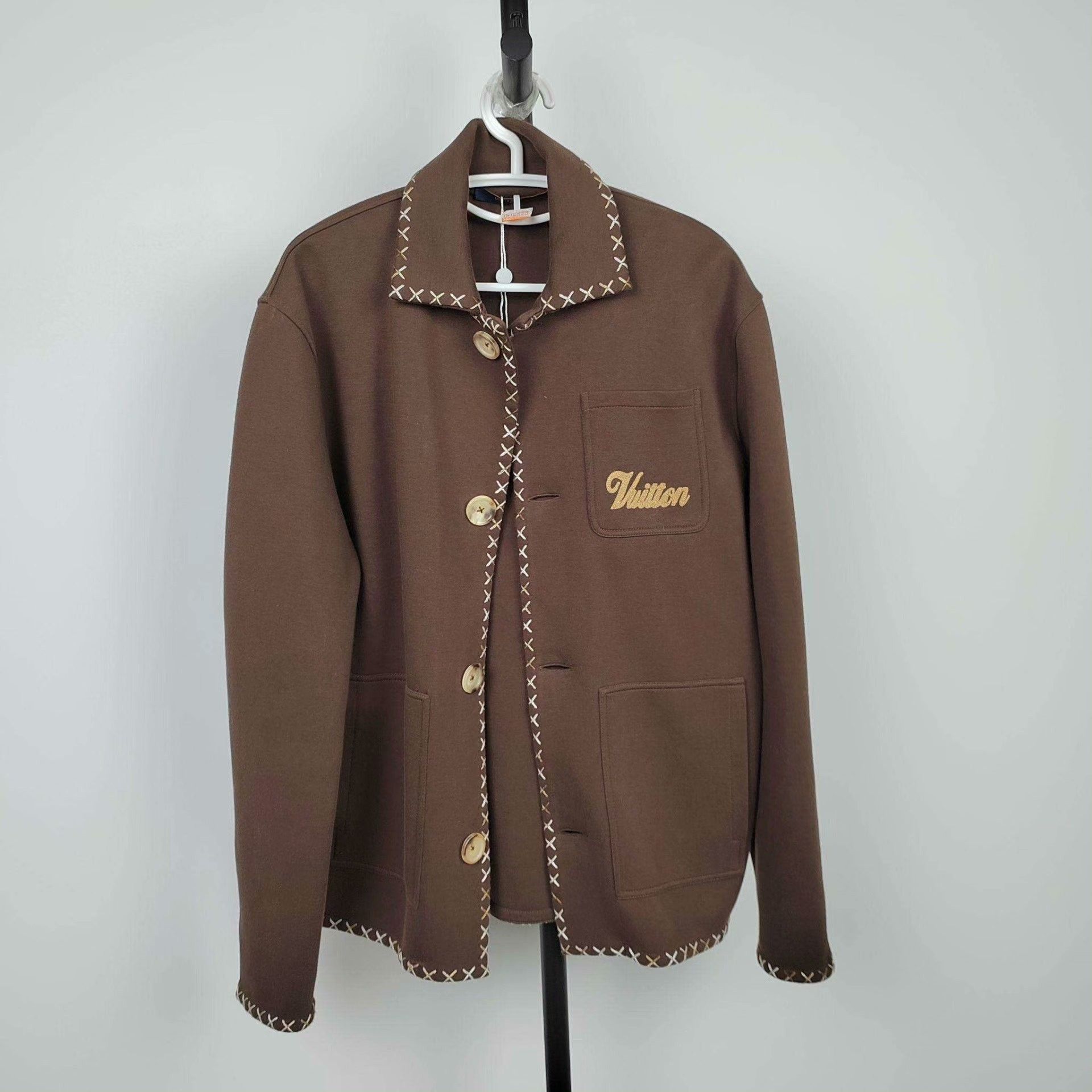 Louis Vuitton Louis Vuitton Cotton Brown Jacket S Women Size S / US 4 / IT 40 - 1 Thumbnail