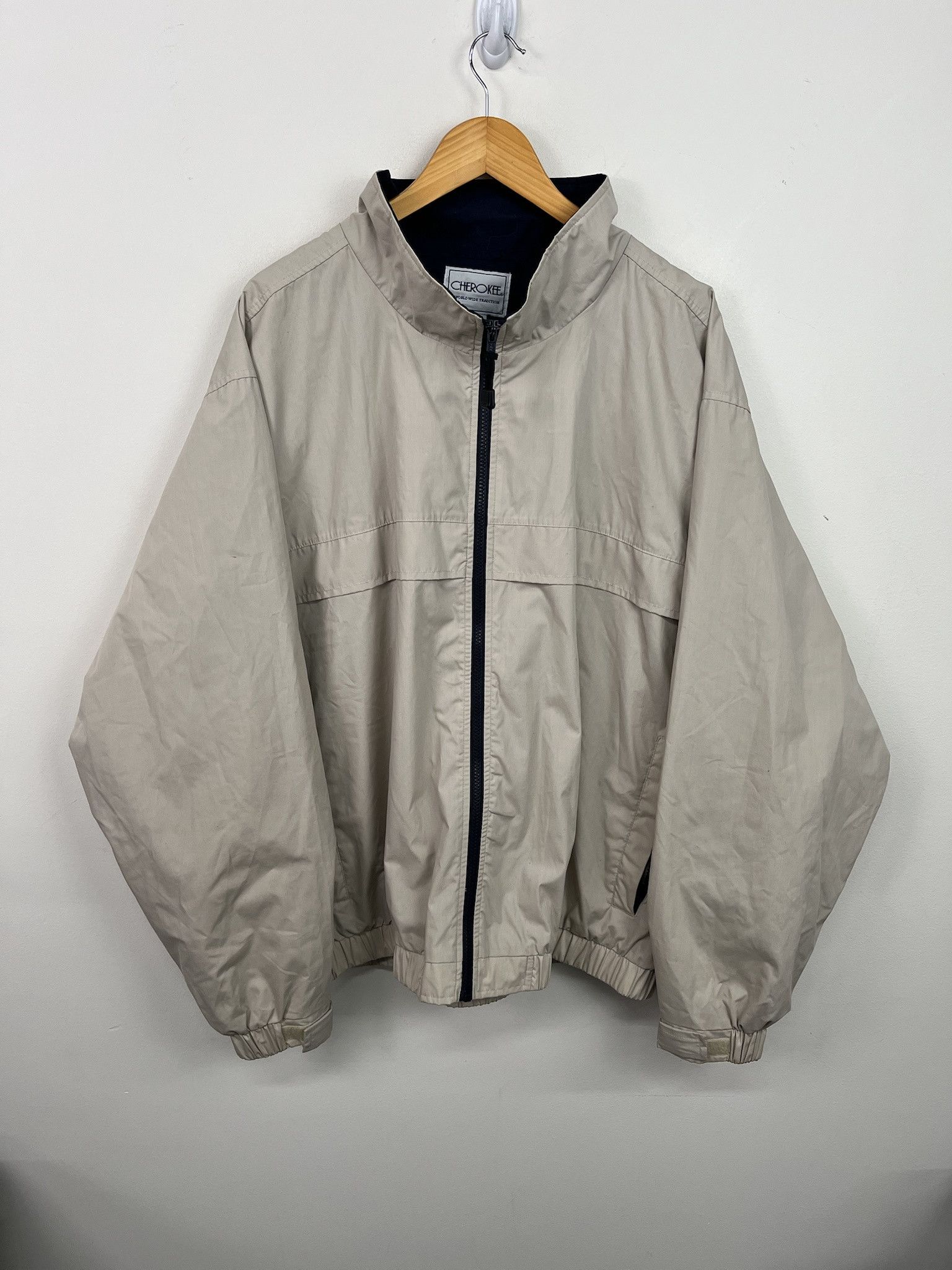 Vintage 90s Cherokee Tan Windbreaker Jacket Size XL