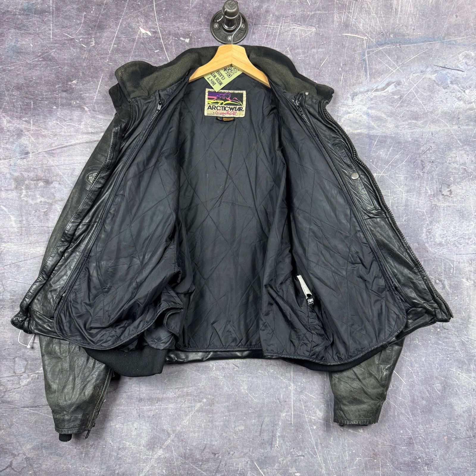 Vintage 00's Black Arctic Wear Arctic Cat Bomber Jacket 0206 Size US L / EU 52-54 / 3 - 3 Thumbnail