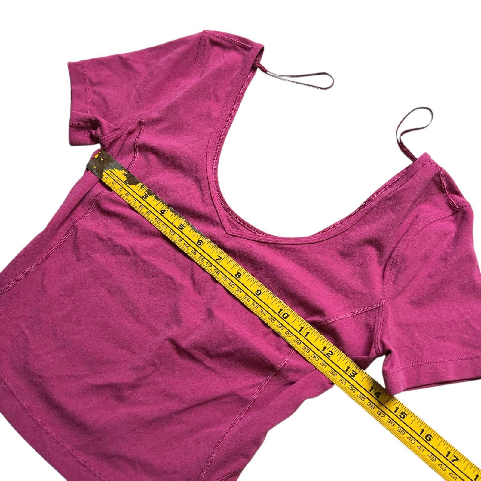 Lululemon Lululemon Align Tee Nulu Cropped Length Size 4 Sonic Pink Size S / US 4 / IT 40 - 4 Thumbnail