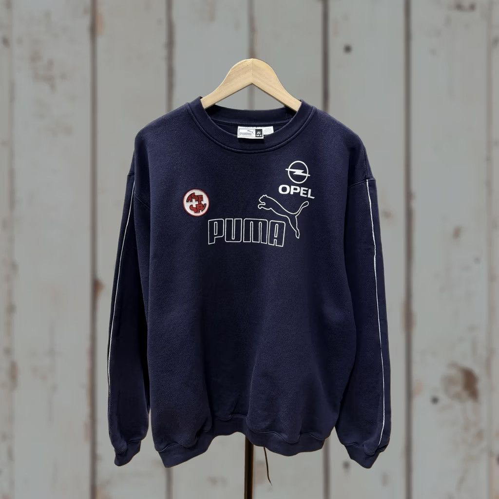 Puma VINTAGE Puma Switzerland Opel Suisse Soccer Sweatshirt XL Men Dark Blue 90s Pullover Size US XL / EU 56 / 4 - 1 Thumbnail