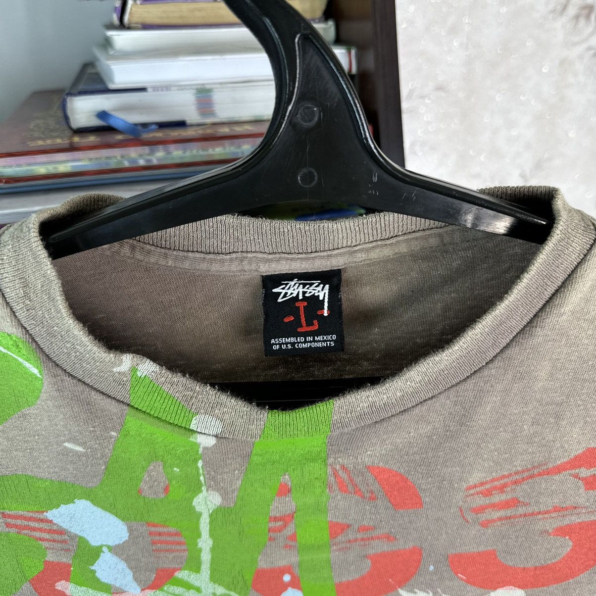 Stussy × Vintage Vintage Stussy T shirt 00s Grafity Beige Streetwear Skate L Size US L / EU 52-54 / 3 - 12 Thumbnail