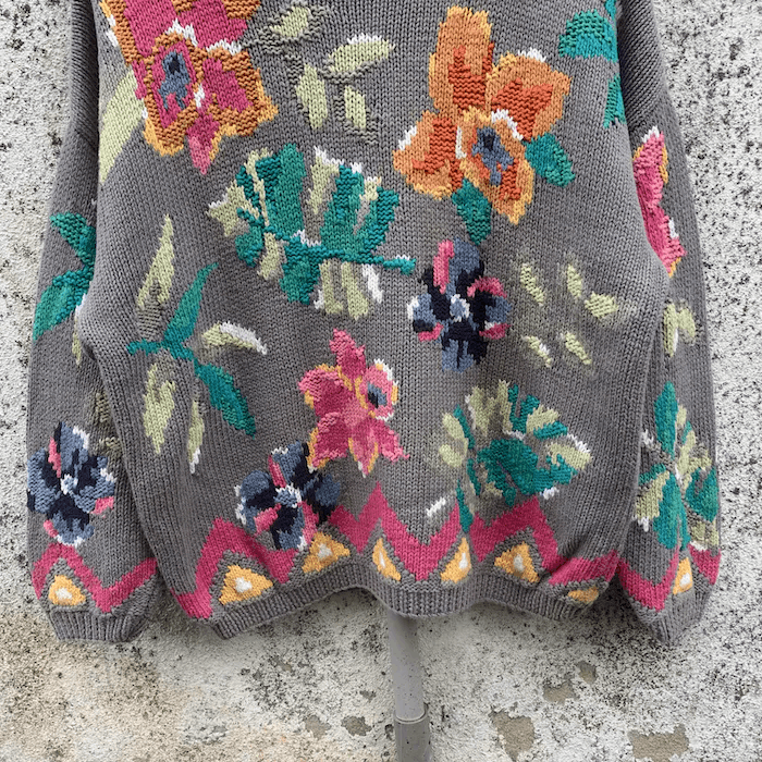 Aran Isles Knitwear 💥 STEALS💥JAPANESE Knit Flora Cropped RARE Sweater Pullover Size M / US 6-8 / IT 42-44 - 6 Thumbnail