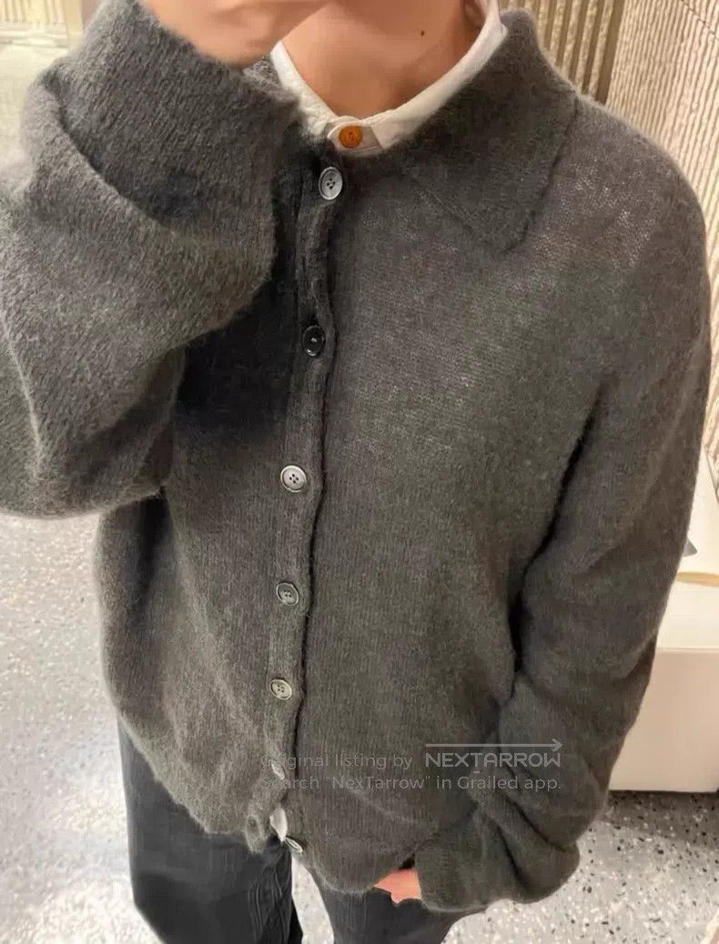 Our Legacy Our Legacy Olive Green Mohair Mixed Wool Knit Long-Sleeve Size US M / EU 48-50 / 2 - 6 Thumbnail