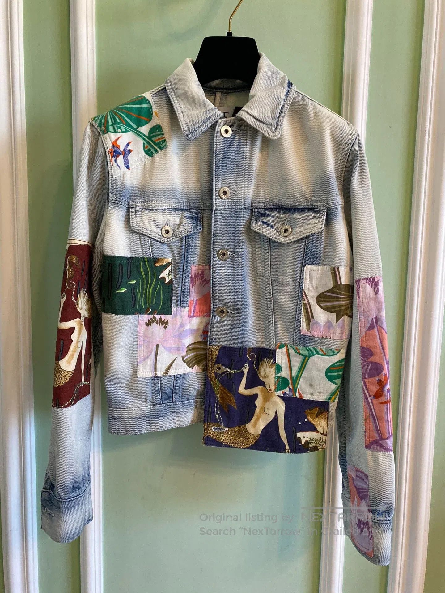 Loewe Loewe Graffiti Floral Cropped Denim Jacket. Size M / US 6-8 / IT 42-44 - 1 Thumbnail