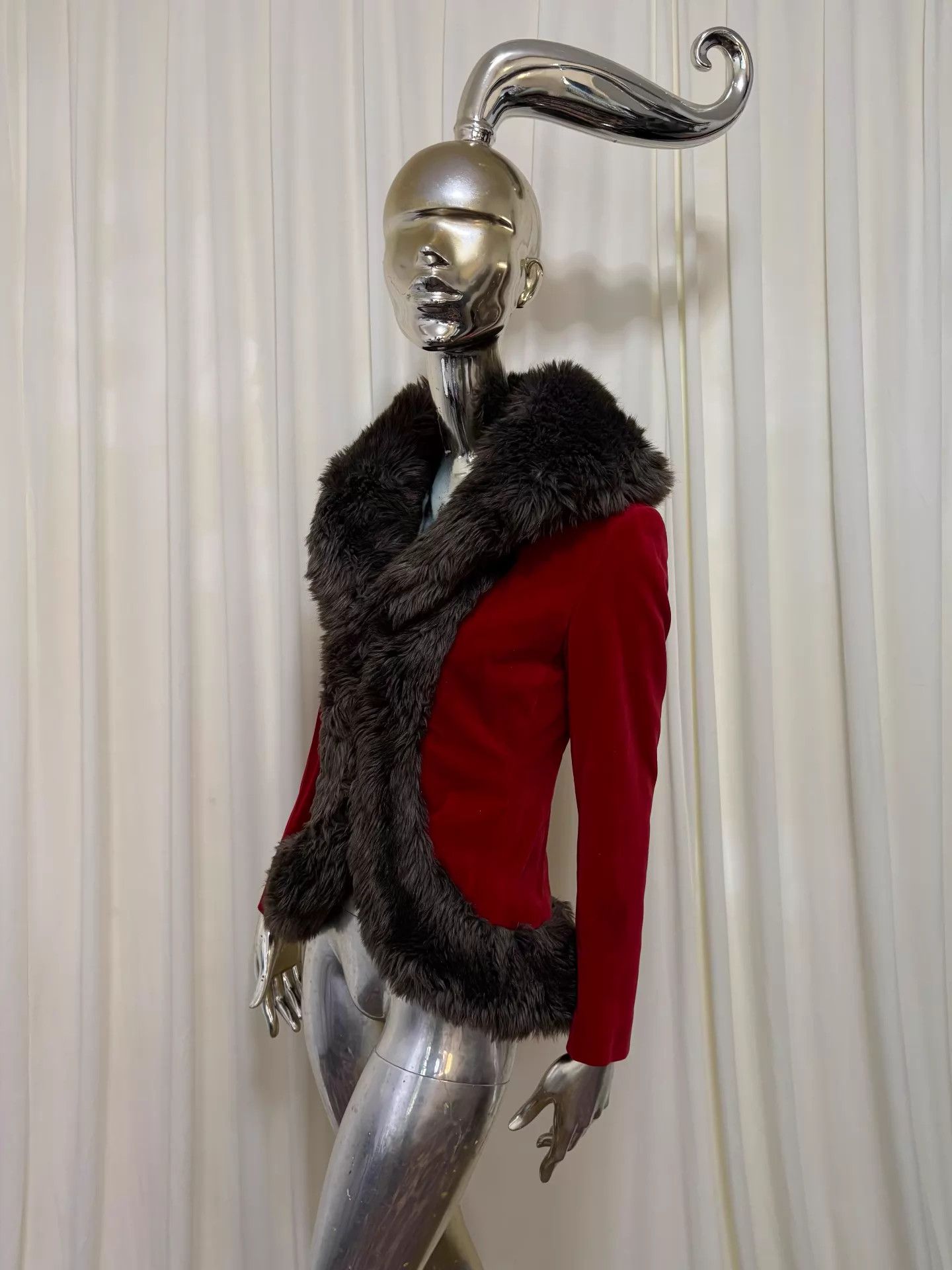 Paul Smith Paul Smith Vintage Red Velvet Fringe Big Lapel Waistcoat 40 Size S / US 4 / IT 40 - 4 Thumbnail