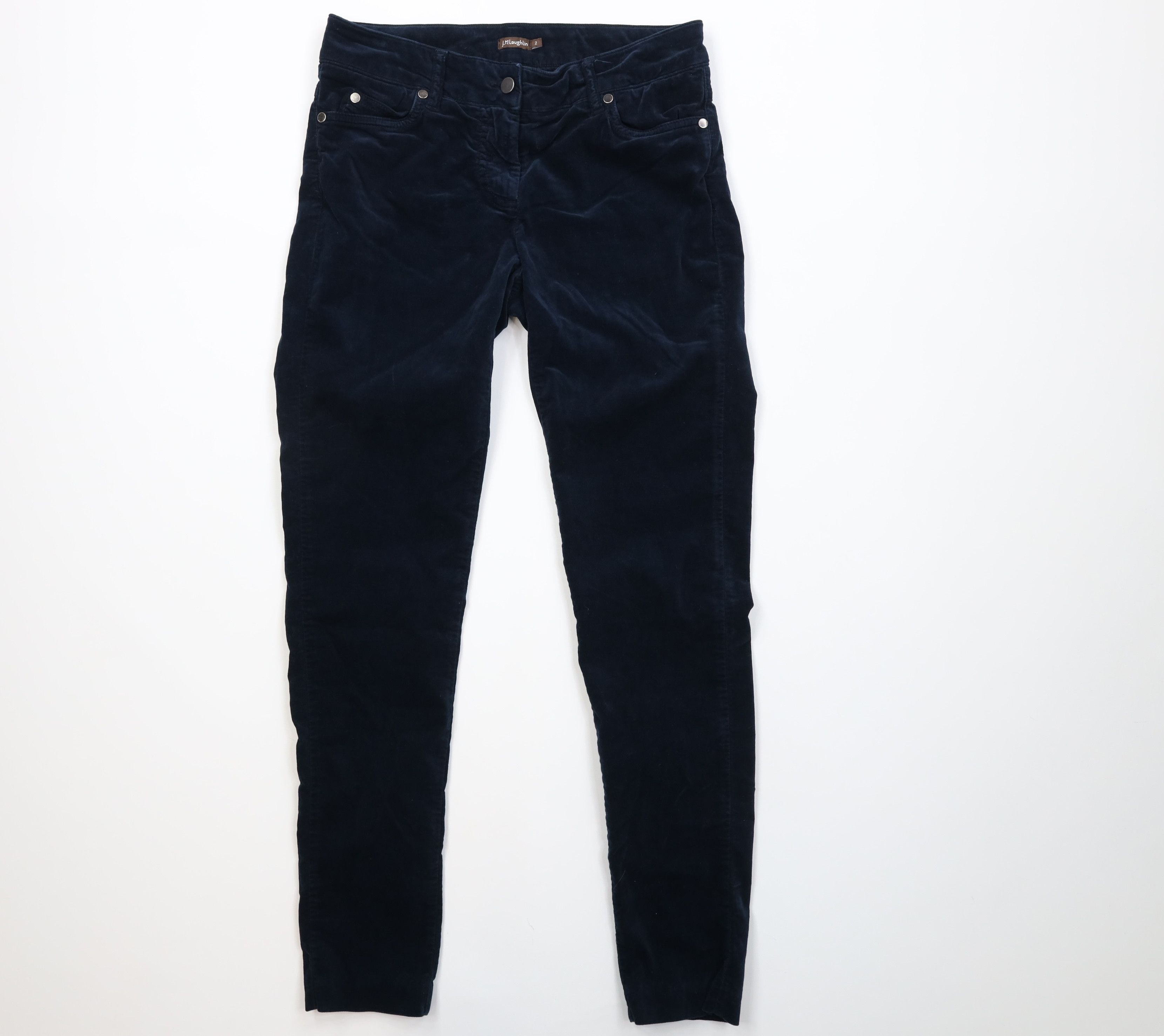 J.McLaughlin Vintage J McLaughlin Skinny Leg Velvet Velour Pants Blue Size 26" / US 2 / IT 38 - 1 Thumbnail