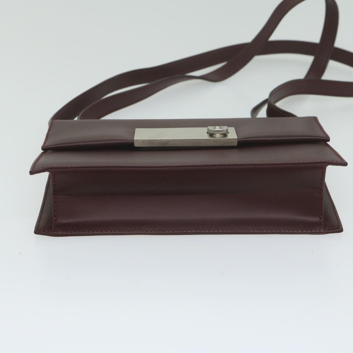 Salvatore Ferragamo Salvatore Ferragamo Gancini Shoulder Bag Leather Bordeaux Size ONE SIZE - 10 Thumbnail