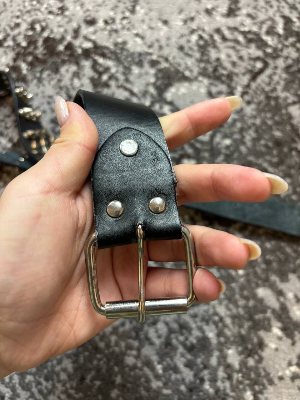 Japanese Brand × Vintage Vintage Y2K Punks Thorn Black Leather Belt Opium Size ONE SIZE - 7 Thumbnail