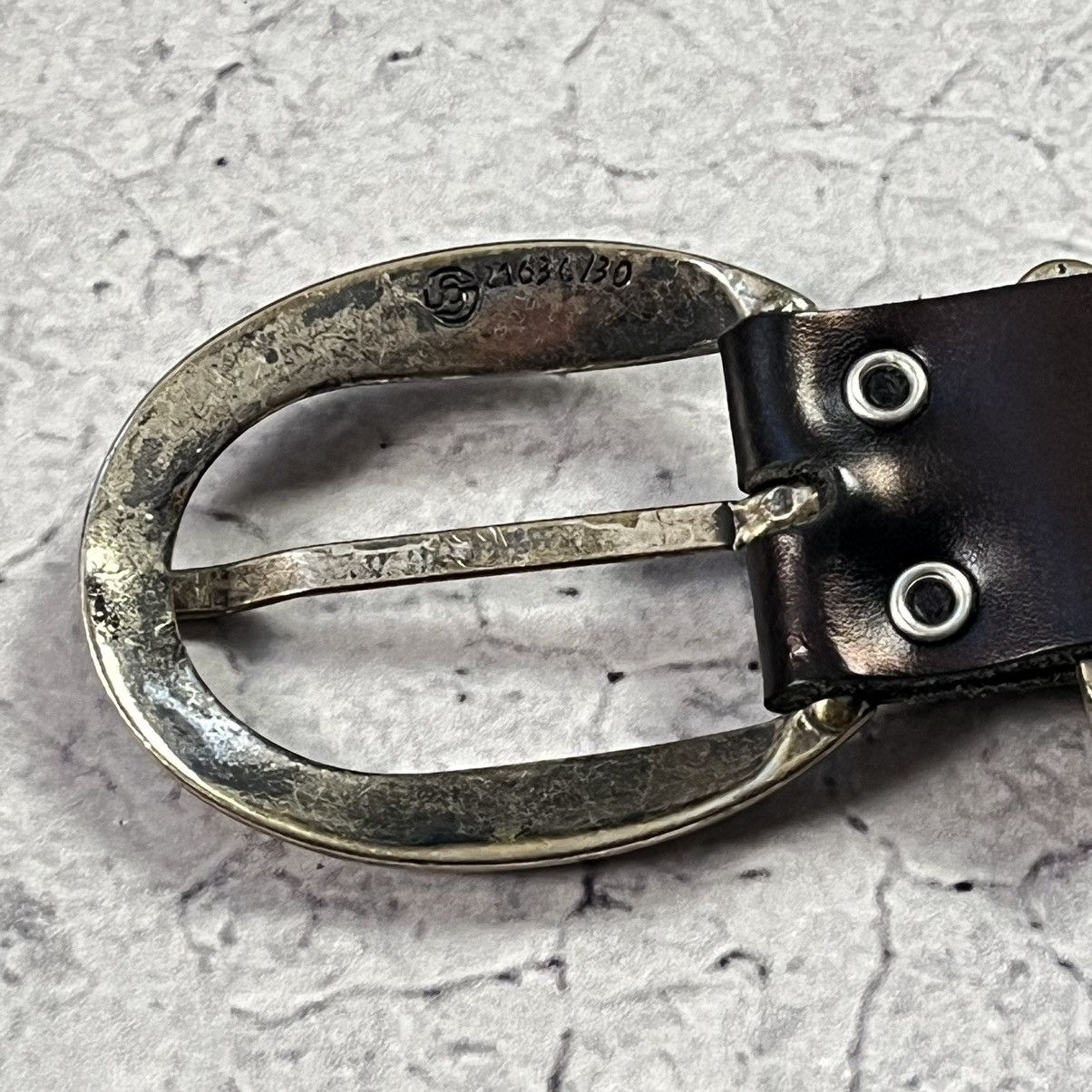 Designer × Leather Leather Belt With Crystals Avant Garde B.B Simon Style Size ONE SIZE - 9 Thumbnail