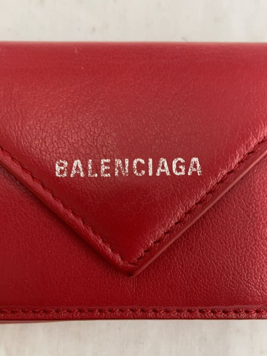 Balenciaga Balenciaga Leather Tri-Fold Wallet Red Size ONE SIZE - 3 Thumbnail