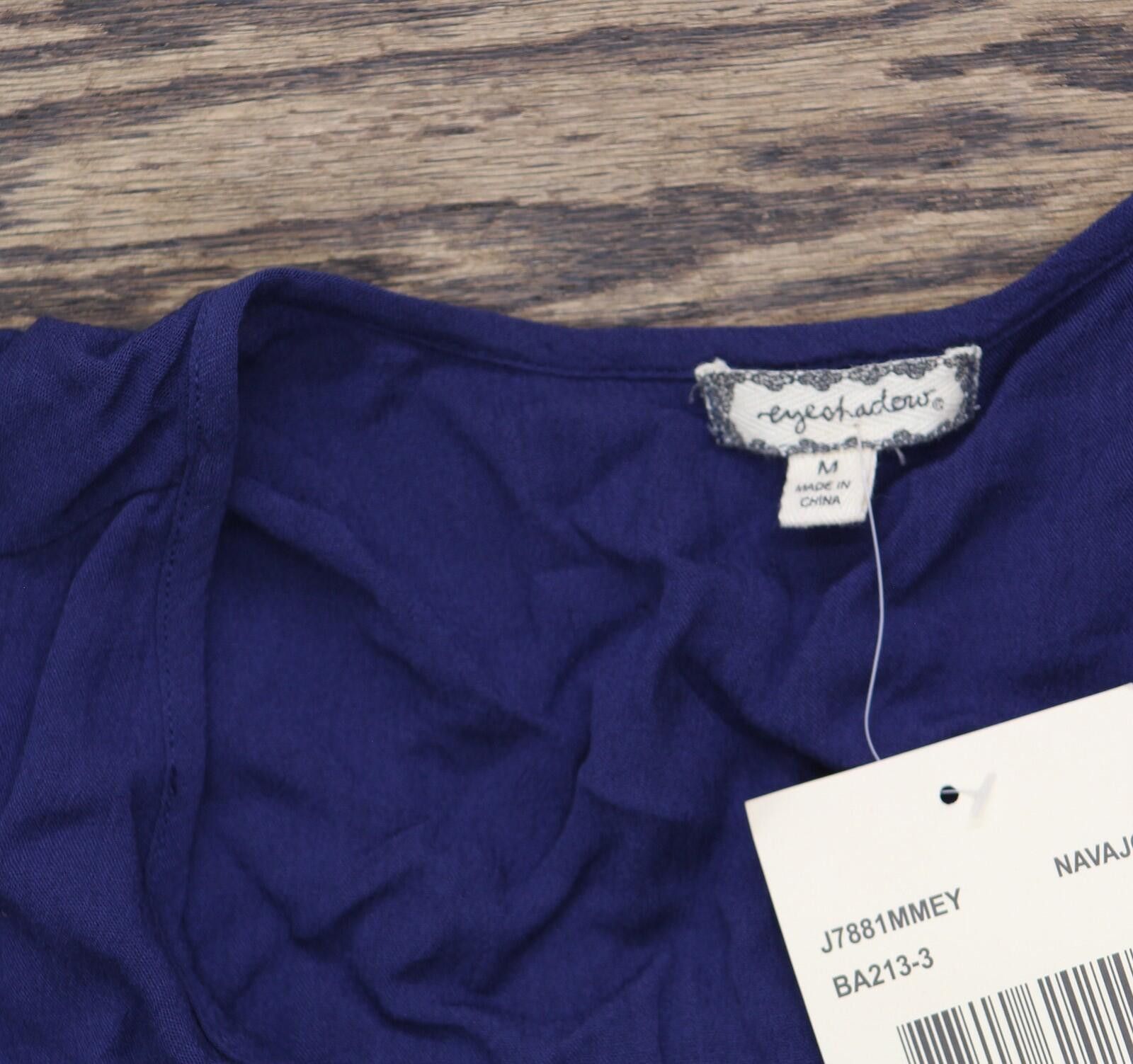 Other Eyeshadow Flutter-sleeve High-low Blouse Top Navy Blue M Size M / US 6-8 / IT 42-44 - 5 Thumbnail