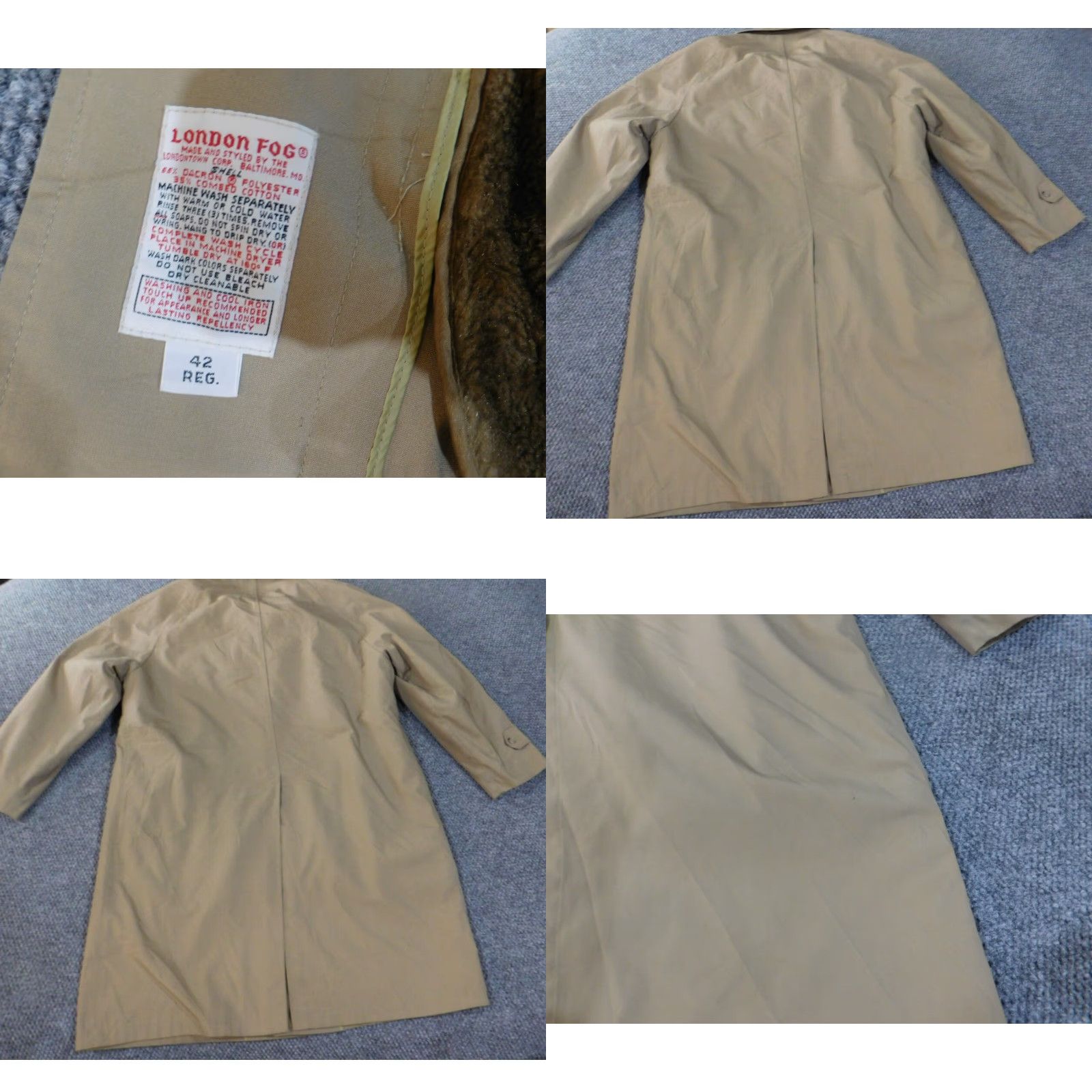 London Fog London Fog Trench Coat Jacket Mens 42 Beige Polyester Lined Double Breasted Vintage No Size US XS / EU 42 / 0 - 9 Thumbnail