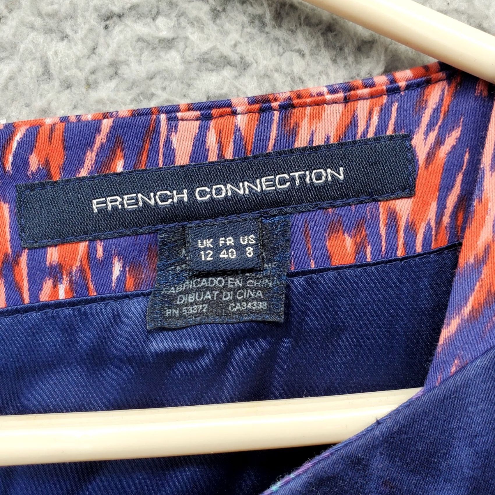 French Connection French Connection Women Ikat Cap Sleeve Sheath Dress 8 Multicolor Sleeveless Back Zip Lined Size M / US 6-8 / IT 42-44 - 3 Thumbnail
