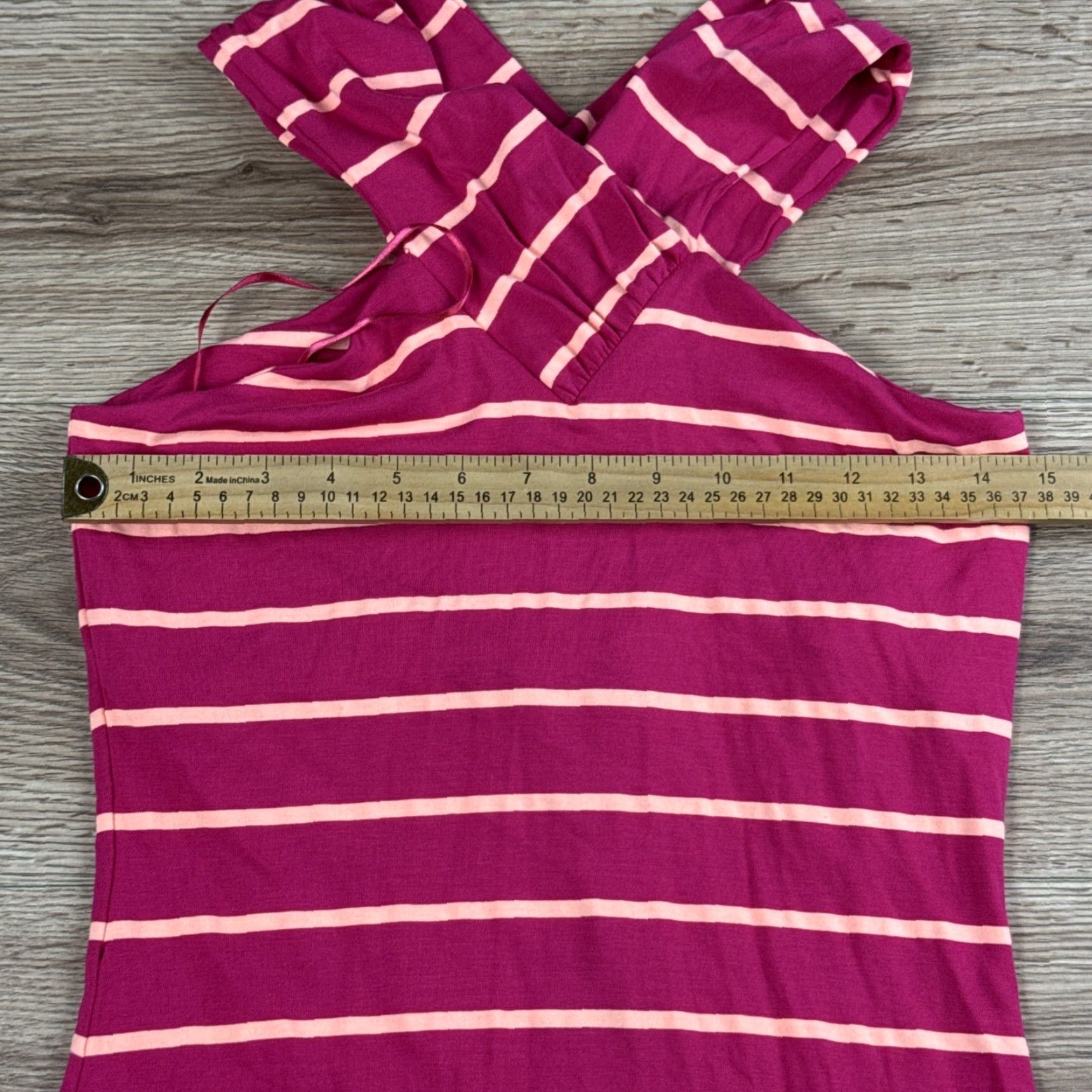Ted Baker Ted Baker Dress Women Pencil Dress Cross Over Neck Pink Striped Belted NO Belt Size 2 Long Size XS / US 0-2 / IT 36-38 - 5 Thumbnail