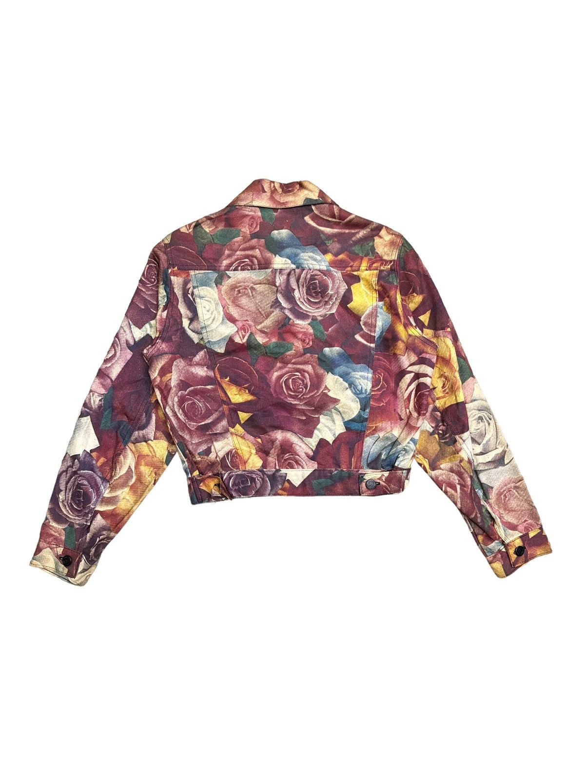Vintage 1980s VINTAGE MODZART FLORAL DENIM JACKET Size S / US 4 / IT 40 - 2 Thumbnail