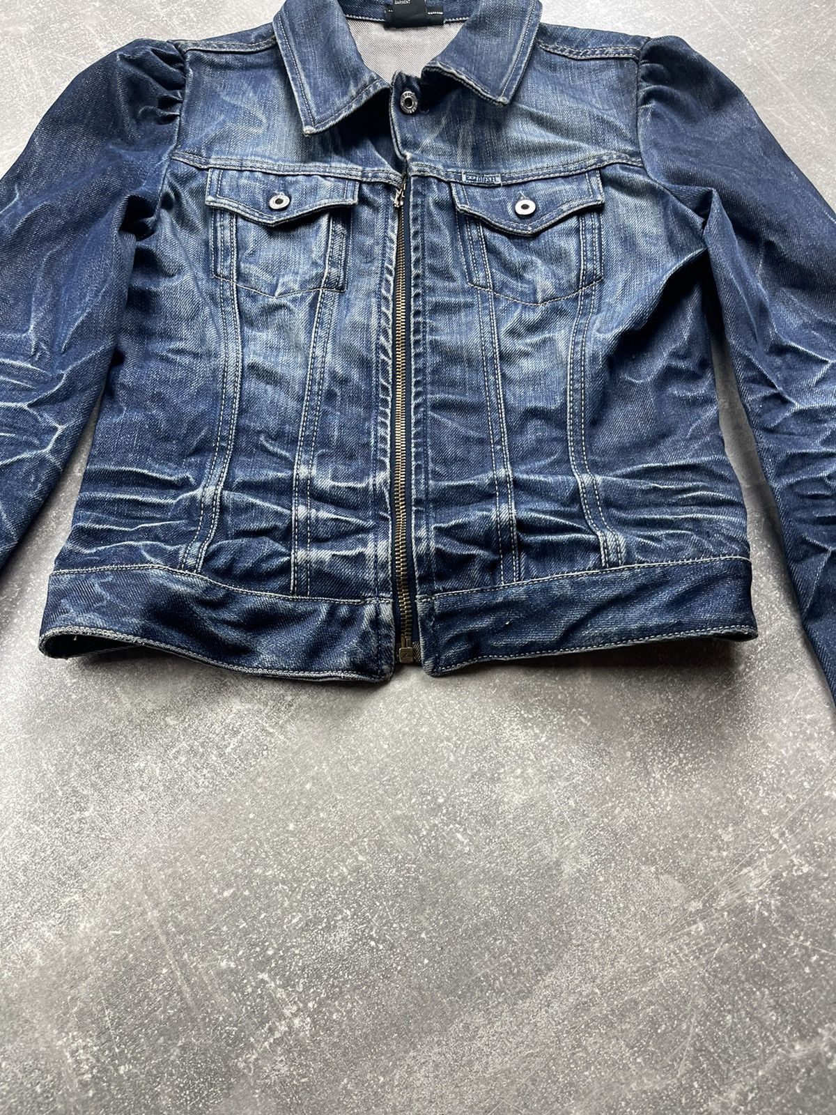 Diesel Women’s Vintage Y2K Denim Jacket M Distressed Cropped