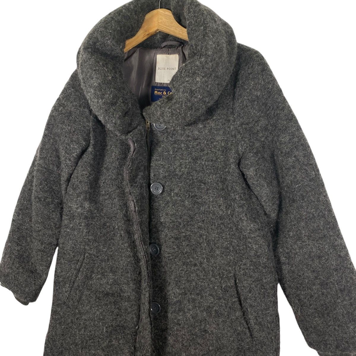 Max Mara Bliss Point Grey Wool Coat, Manifattura Mac & Co. Italy, Size M / US 6-8 / IT 42-44 - 5 Thumbnail