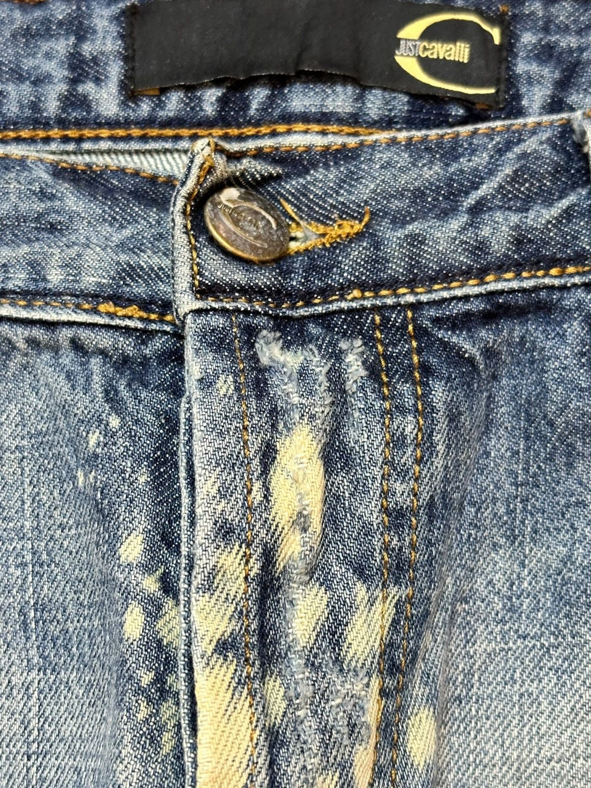 Just Cavalli Vintage Justcavalli Mudwash Ripped Distressed Denim Size US 34 / EU 50 - 4 Thumbnail