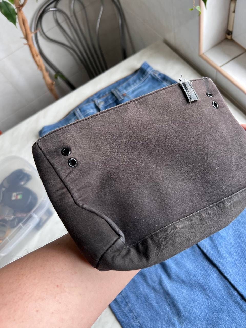 Vintage × Yves Saint Laurent Yves Saint Laurent YSL big pouch cosmetic bag used faded Size ONE SIZE - 7 Thumbnail
