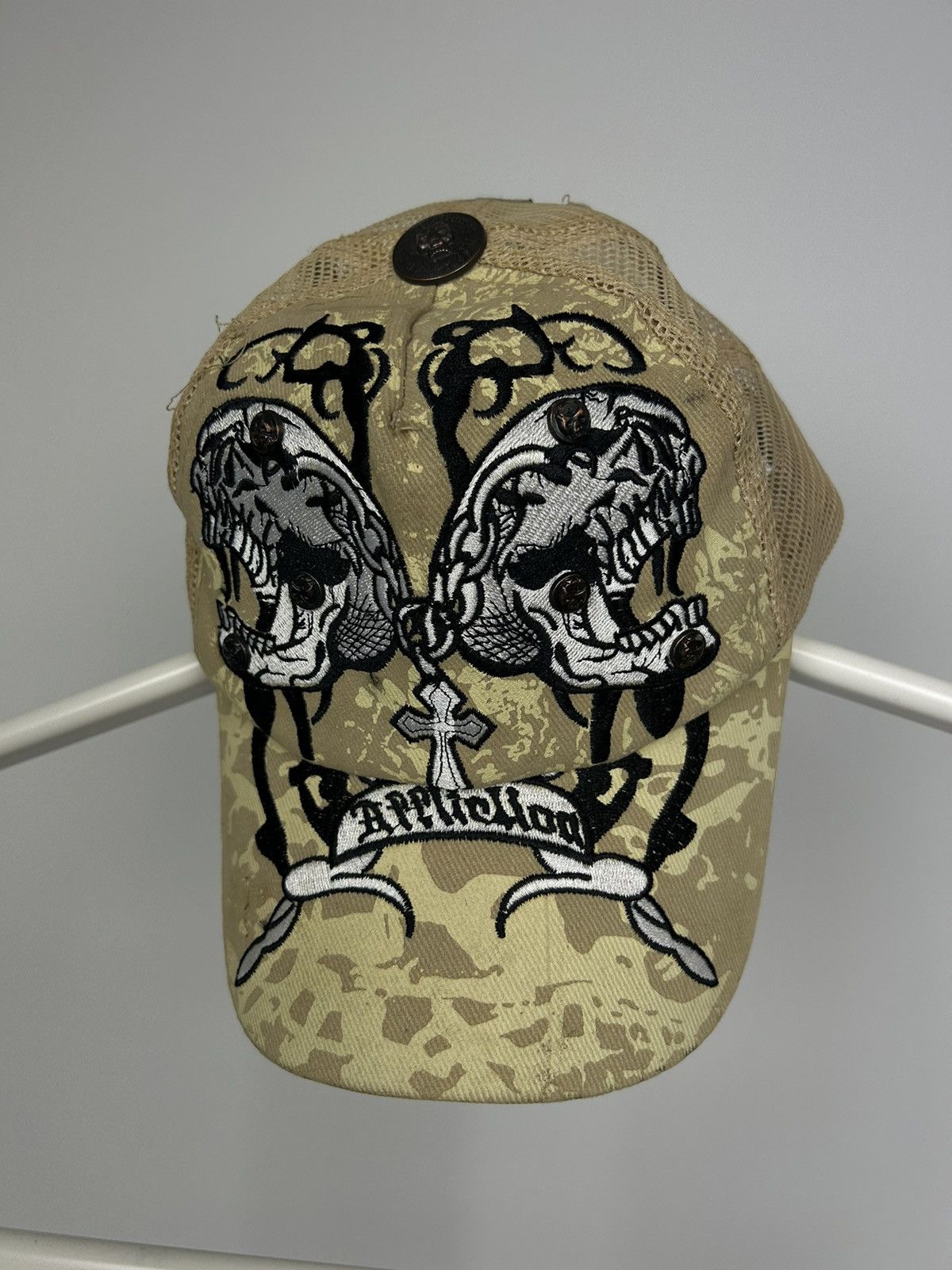 Affliction × Japanese Brand Affliction Skull Trucker Cap Y2K Avant-Garde Vintage Size ONE SIZE - 3 Thumbnail