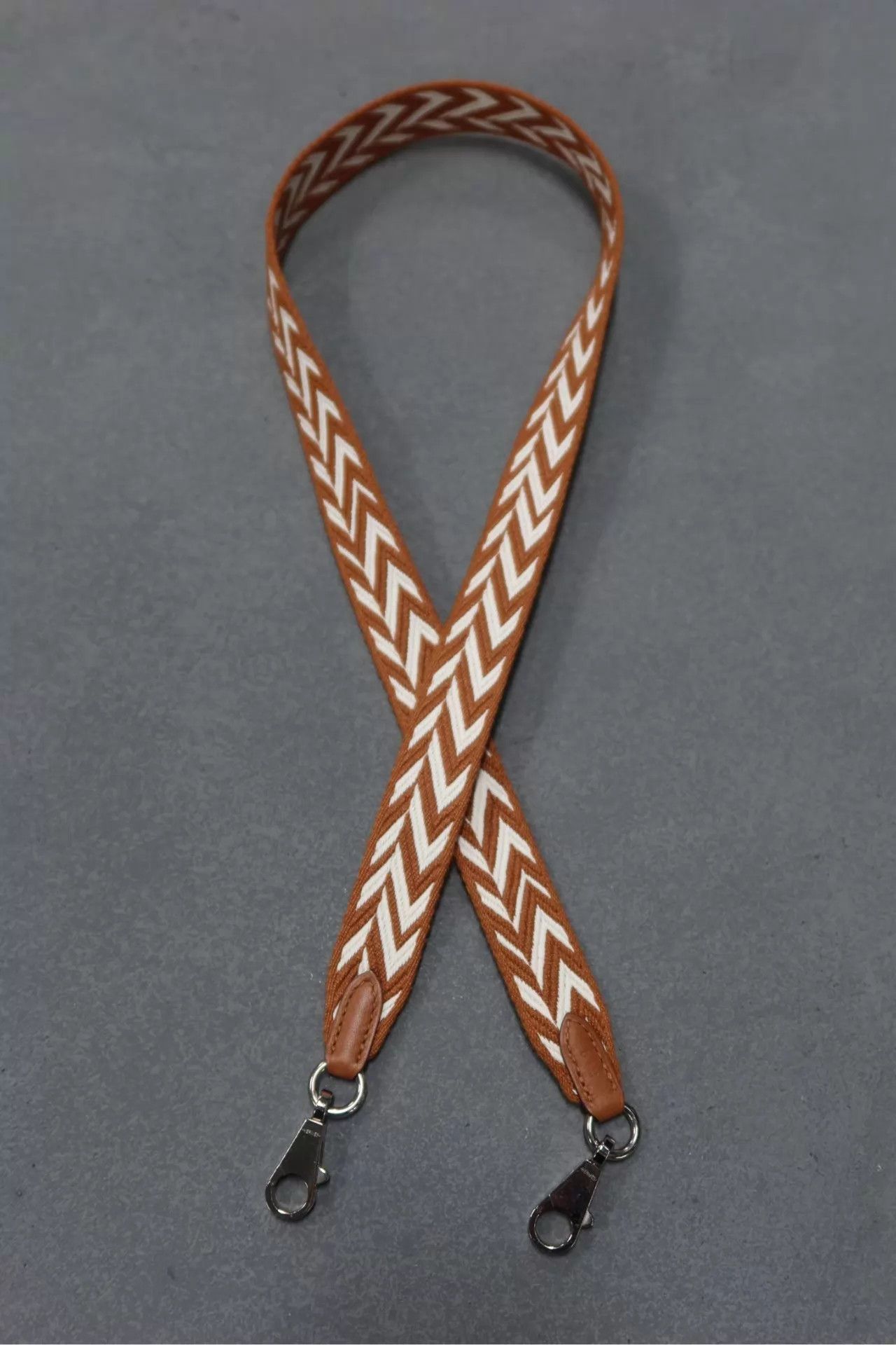 Hermes Hermes Sangle Cavale Gold Brown & White Geometric 99 New Size ONE SIZE - 1 Thumbnail