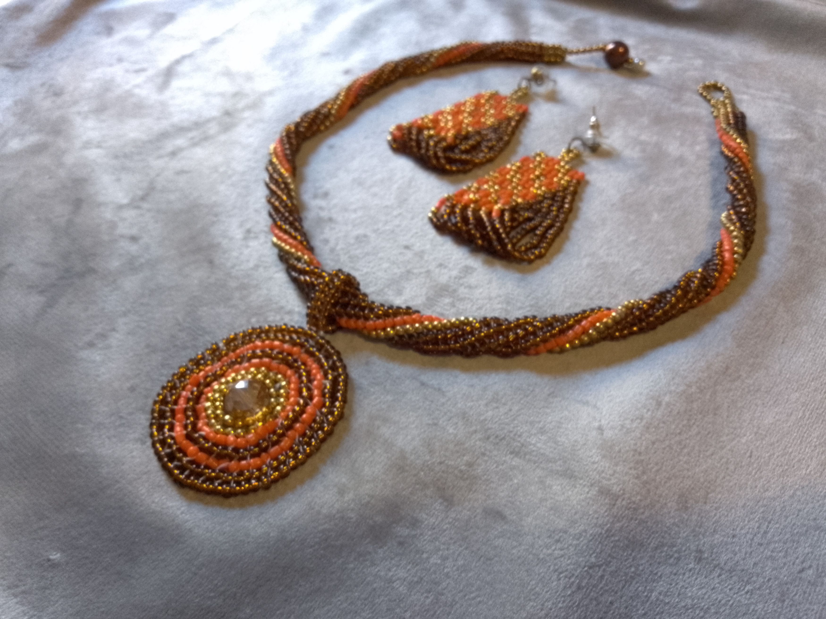 Handmade Necklace Vintage antique style Pendant Earrings Size ONE SIZE - 2 Thumbnail