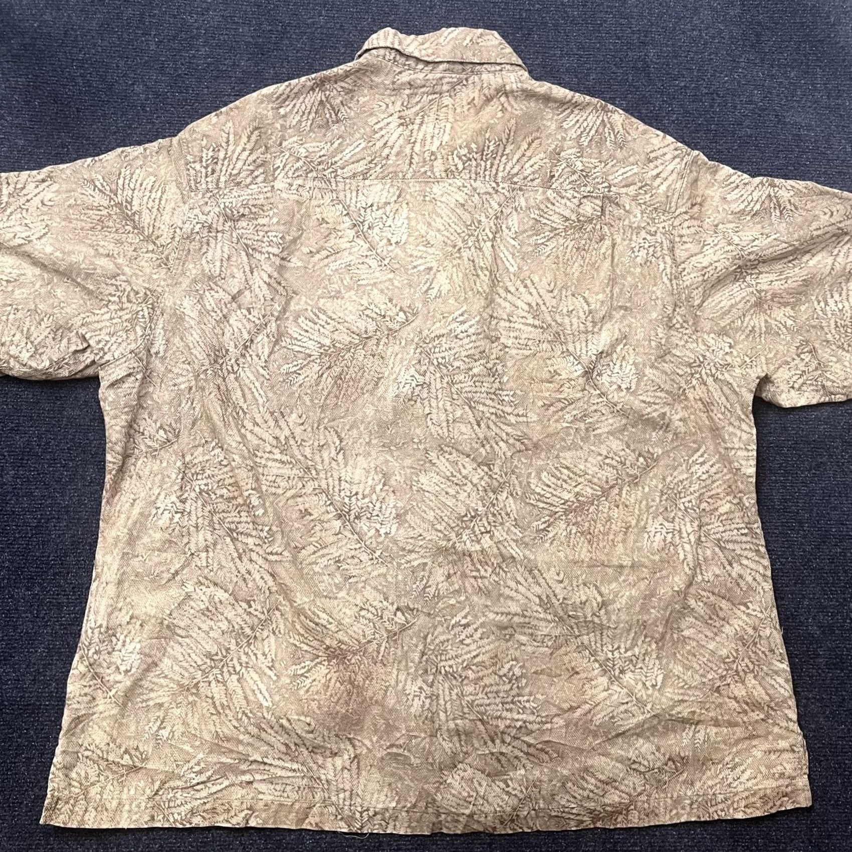 Vintage VINTAGE Woolrich Shirt Mens XL Beige Leaf Print Button Up Tropical Short Sleeve Size US XL / EU 56 / 4 - 4 Thumbnail